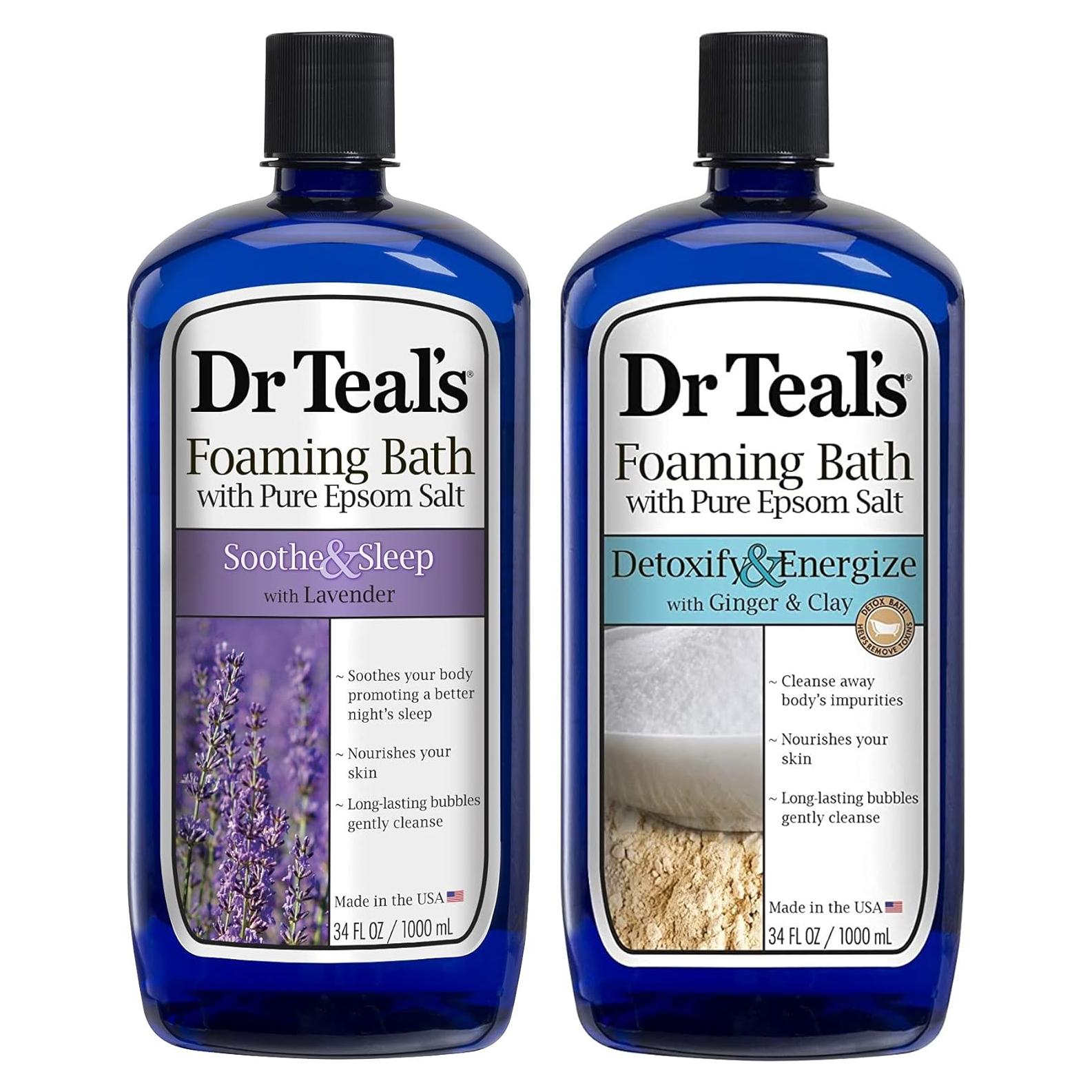 Juego de Baño Espumoso Dr Teal's 2016ml Lavanda y Jengibre