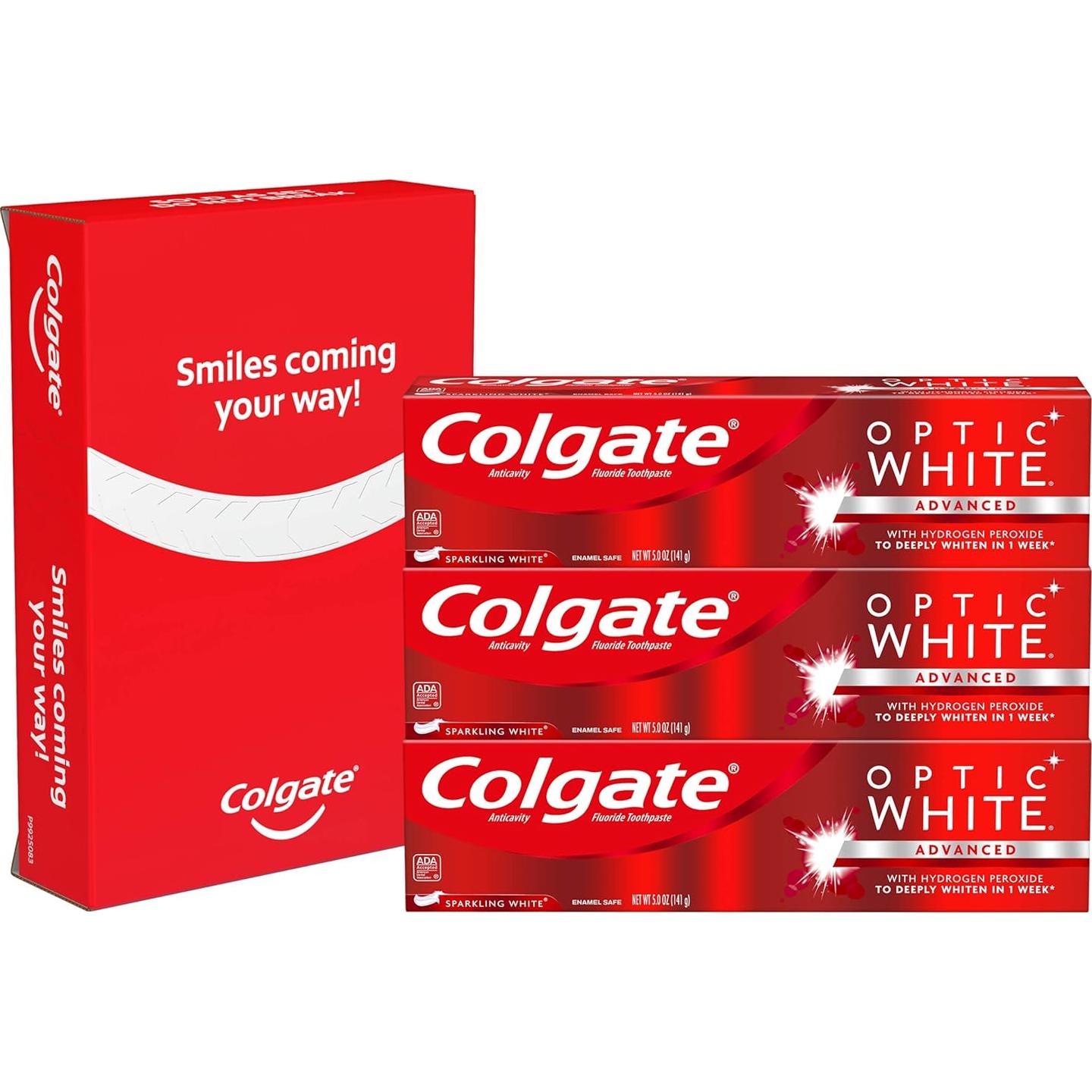 Pasta de Dientes Blanqueadora Colgate Optic White Menta 141.75 g - 2 Paquetes