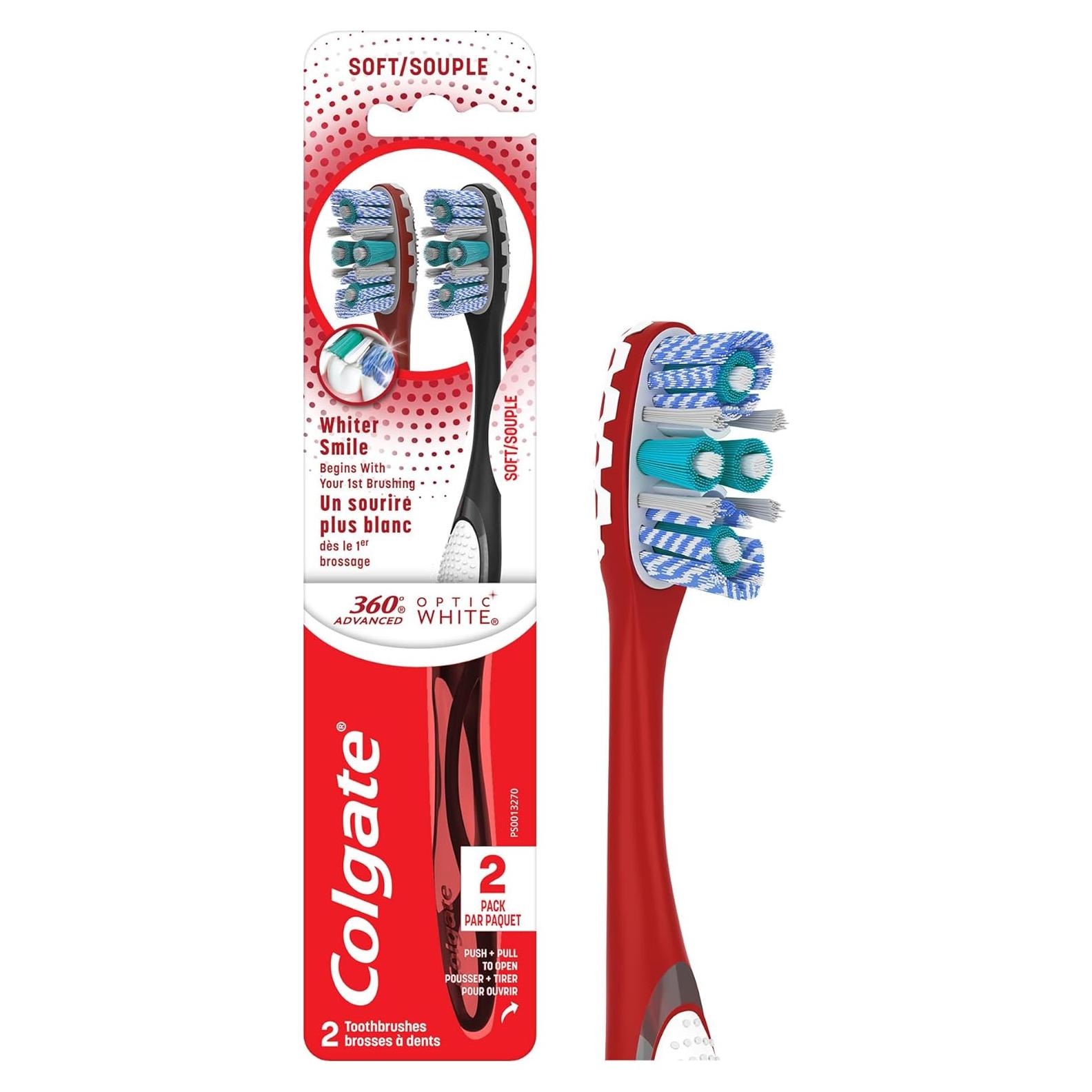 Cepillo de Dientes Colgate 360° Avanzado Blanqueador 2 Piezas