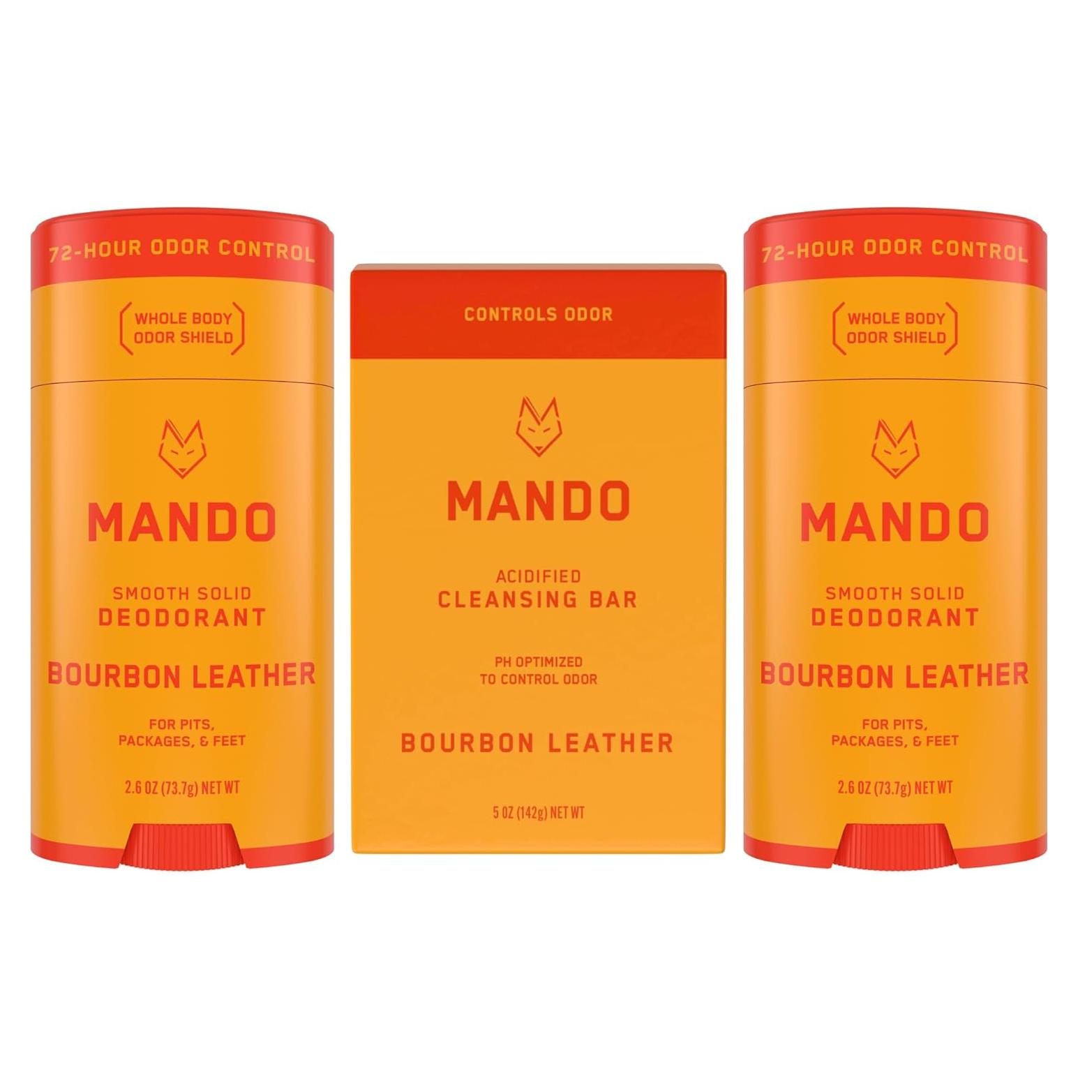 Desodorante Corporal Mando 2 Unidades + Jabón Limpiador Acidificado