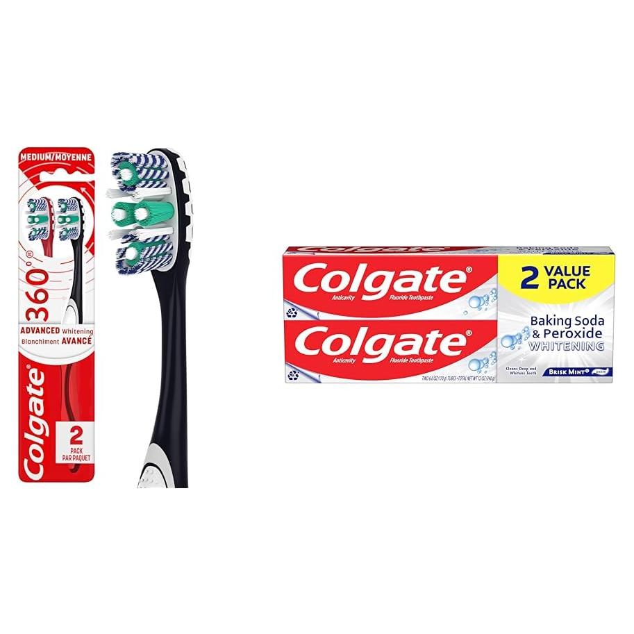 Cepillo de Dientes Colgate 360 Optic White + Pasta Blanqueadora 170g