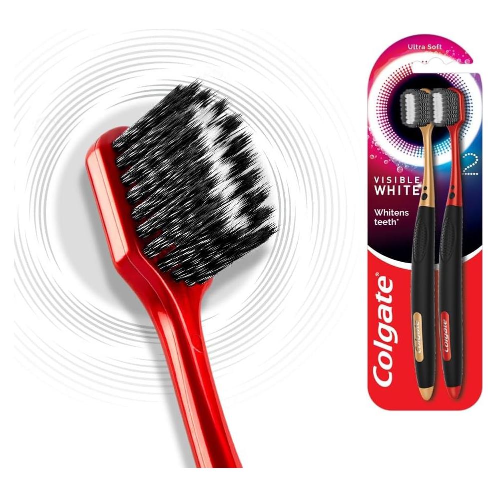 Cepillo de dientes manual Colgate Visible White O2 - 2 piezas