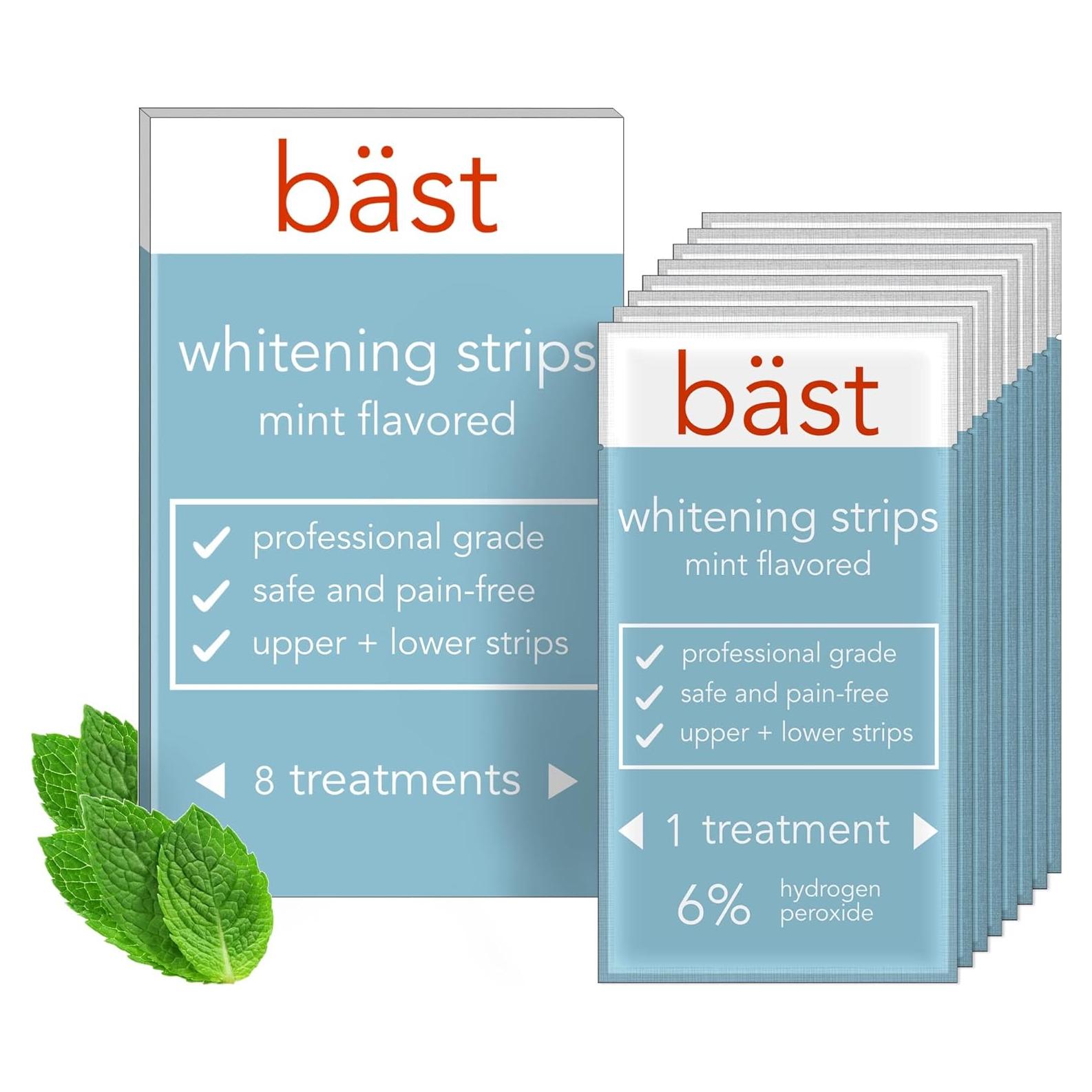 Tiras Blanqueadoras de Dientes Bäst Sabor Menta - 8 Paquete