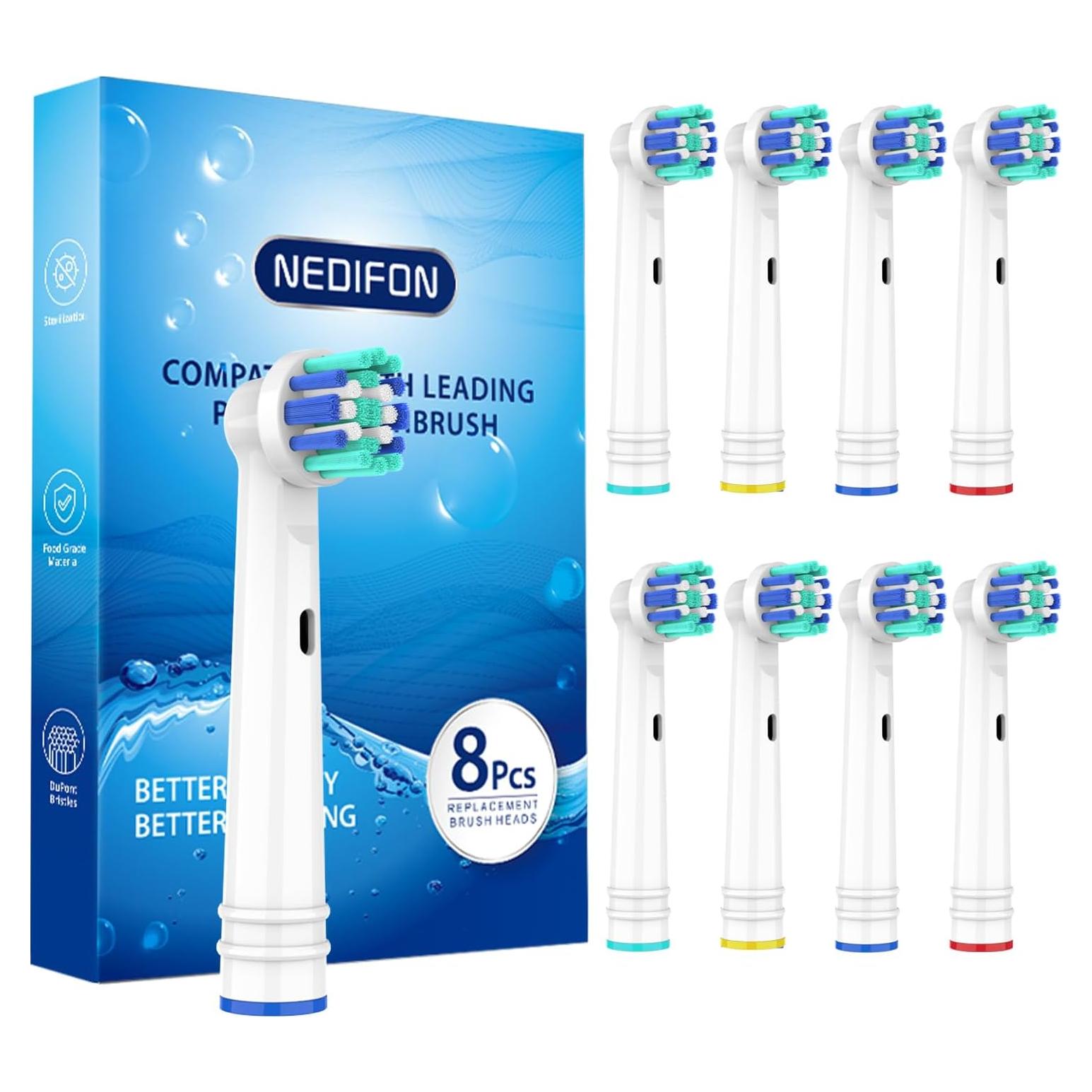 Cabezas de cepillo de dientes NEDIFON Precision Clean - 8 unidades