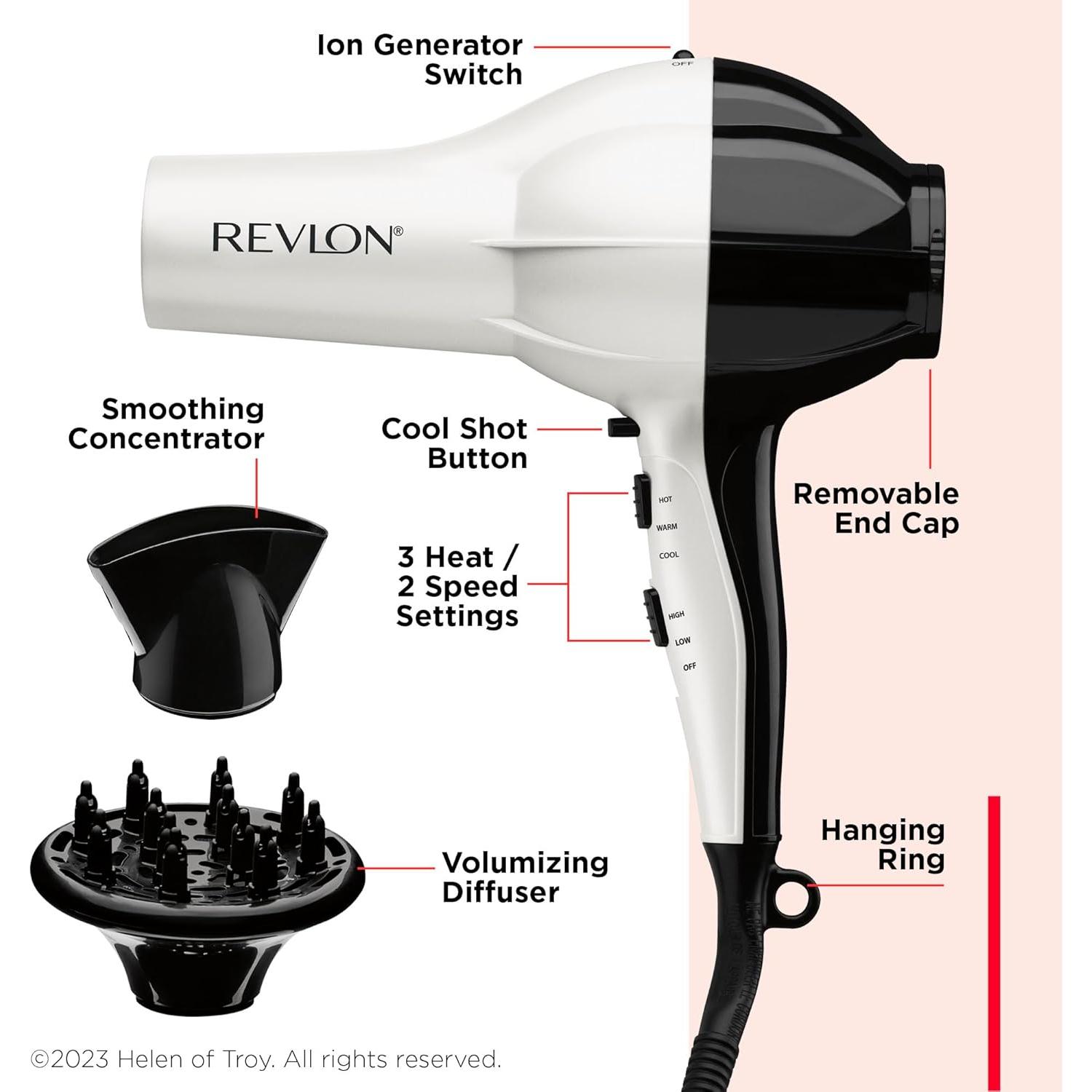 Secador de Pelo Revlon 1875W Acondicionador de Brillo