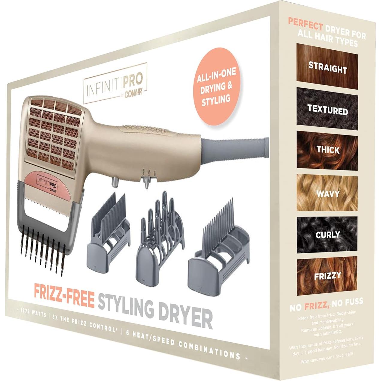 Secador de Pelo 4-en-1 INFINITIPRO BY CONAIR 1875W Sin Frizz