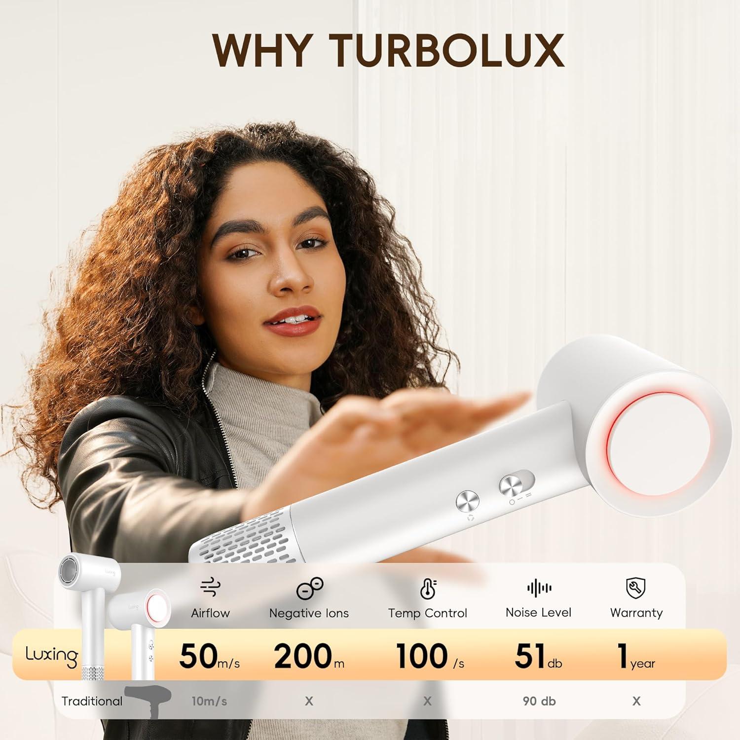 Secador de Pelo Luxing TurboLux 1500W Iones Negativos Blanco