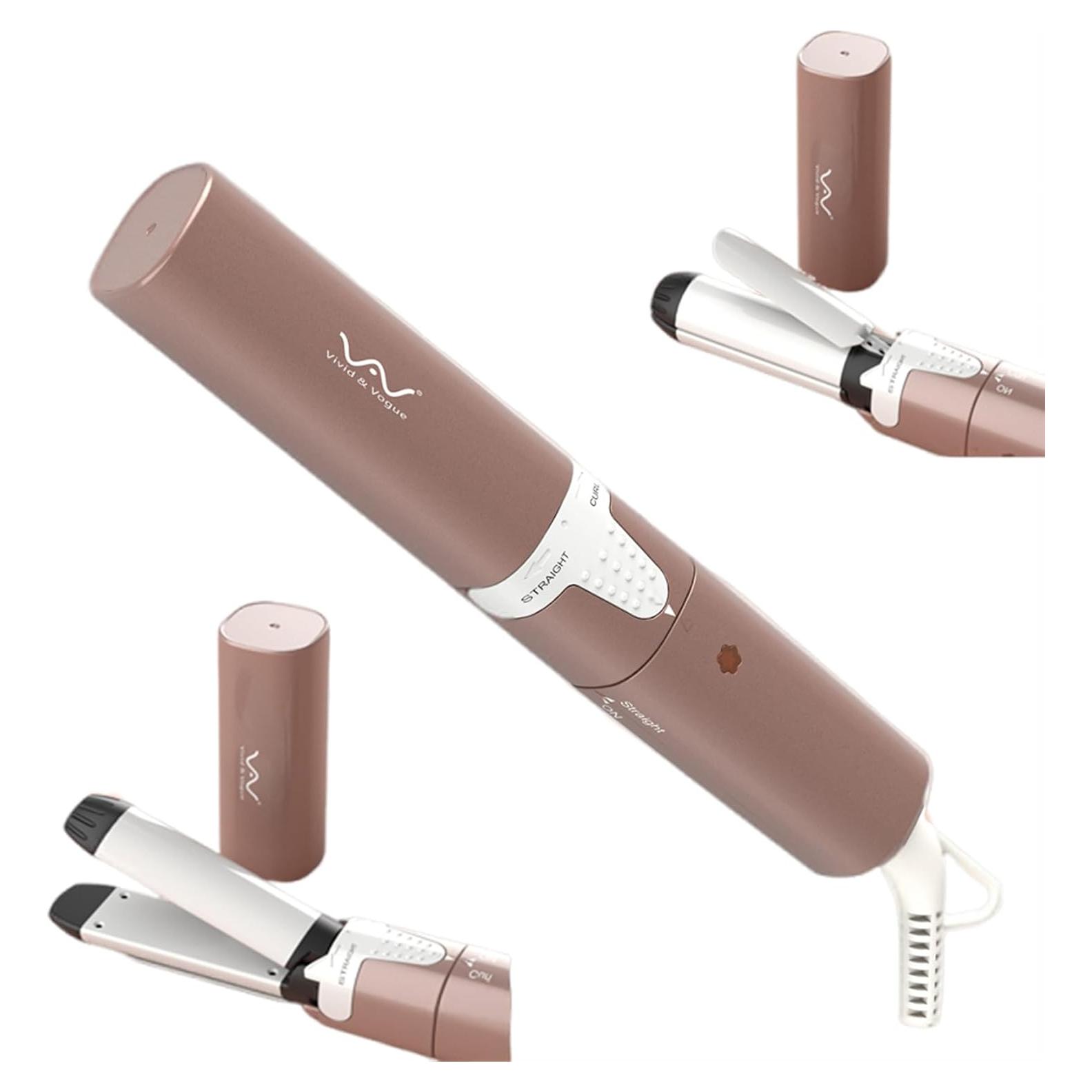 Mini Plancha 2 en 1 VAV Cerámica 1" Alisadora y Rizador