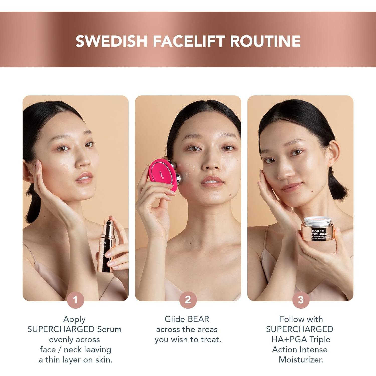 Dispositivo Facial Antienvejecimiento FOREO Bear + 2 Sueros 30 mL