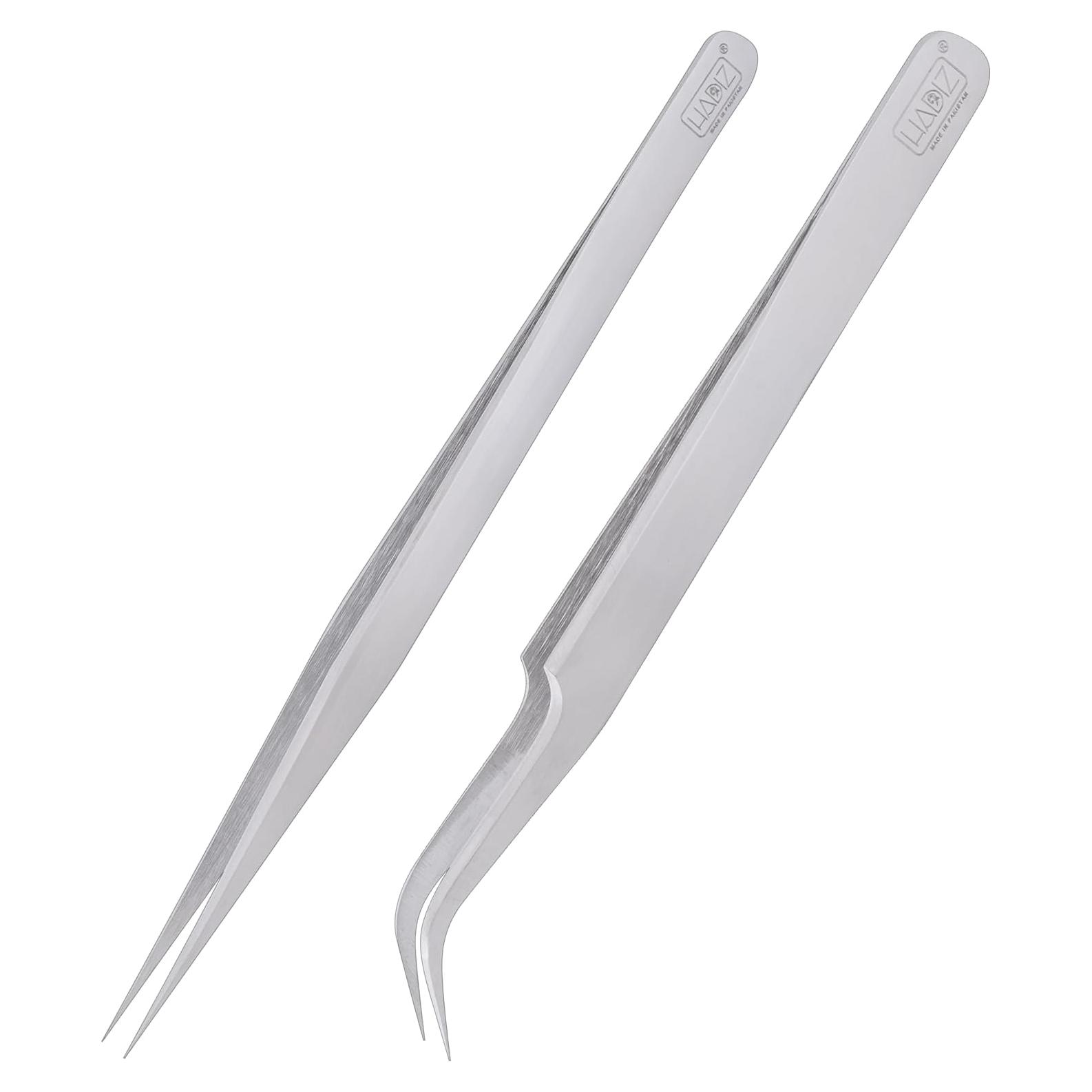 Pinzas de Precisión HADIZ de Acero Inoxidable Curvadas - 2 Pcs