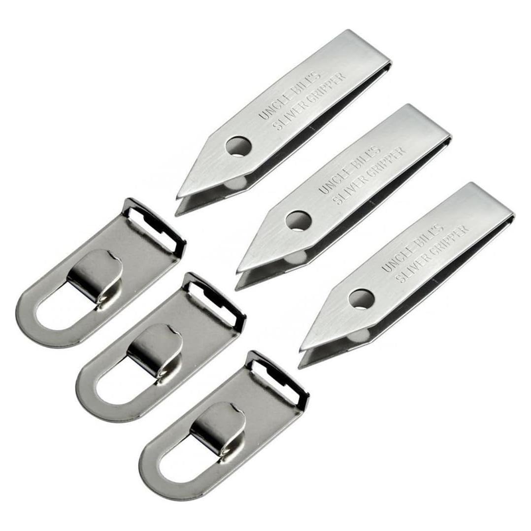 3 Pinzas de Precisión Sliver Gripper Uncle Bill's - Acero Inoxidable