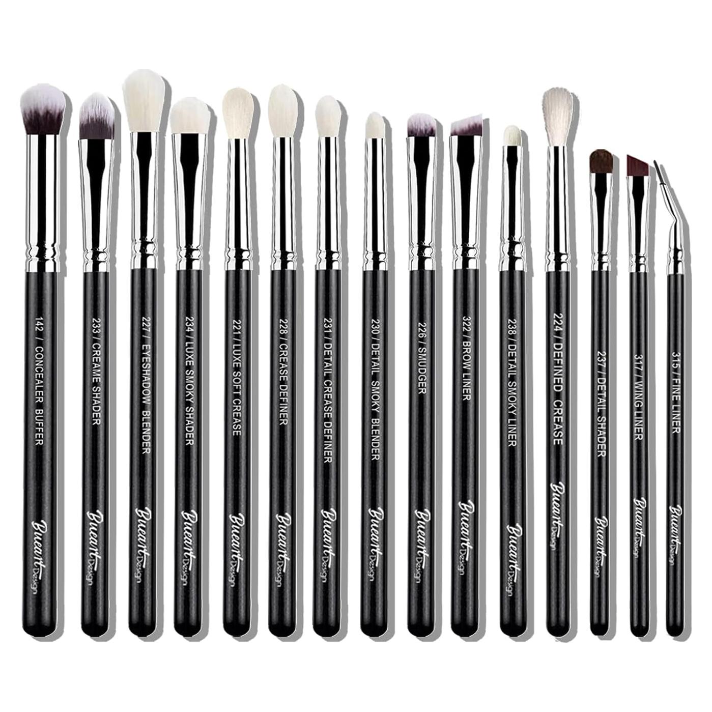 Conjunto de 15 Pinceles de Maquillaje Bueart Design Pelo Natural