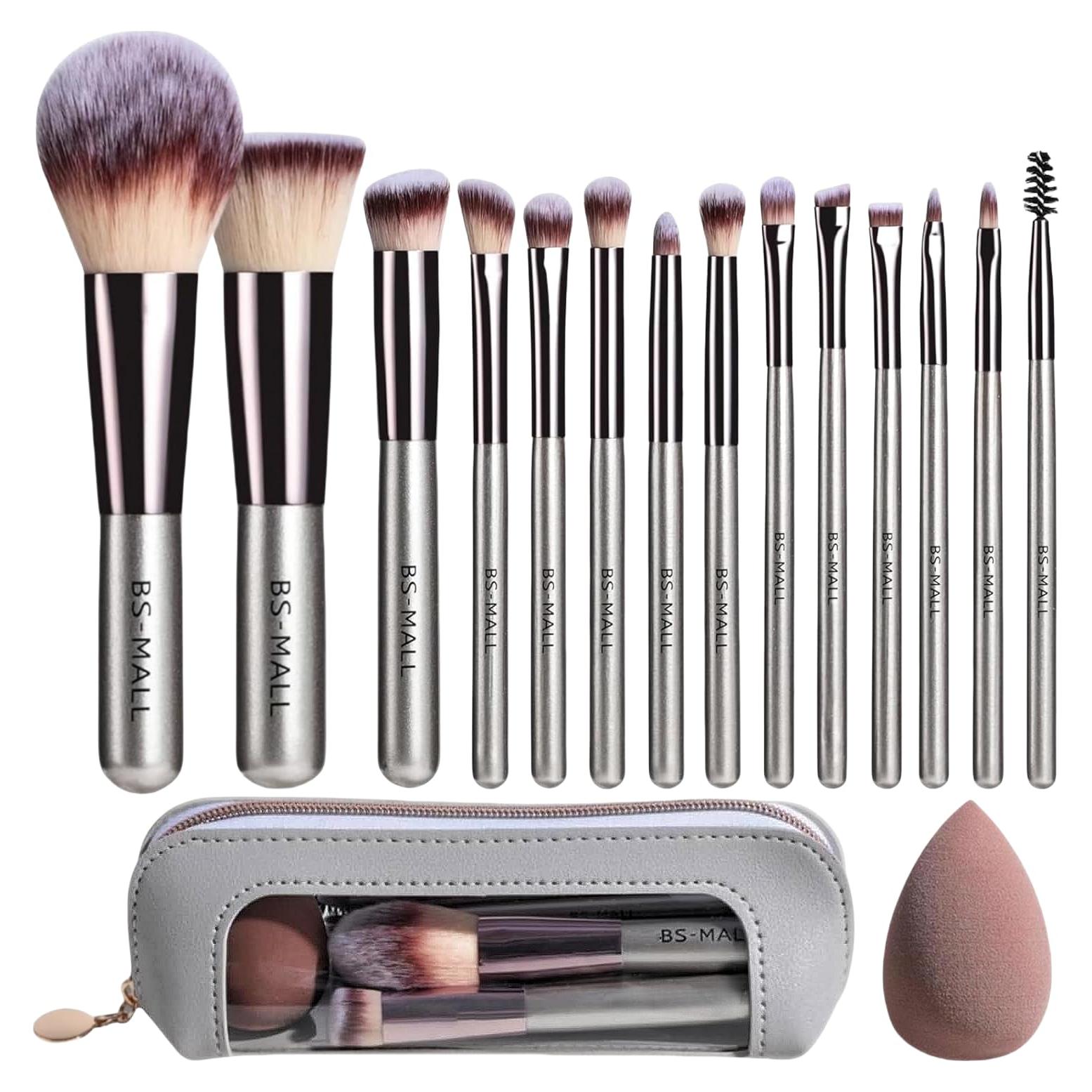 Conjunto de Brochas de Maquillaje BS-MALL 14 Pcs con Esponja