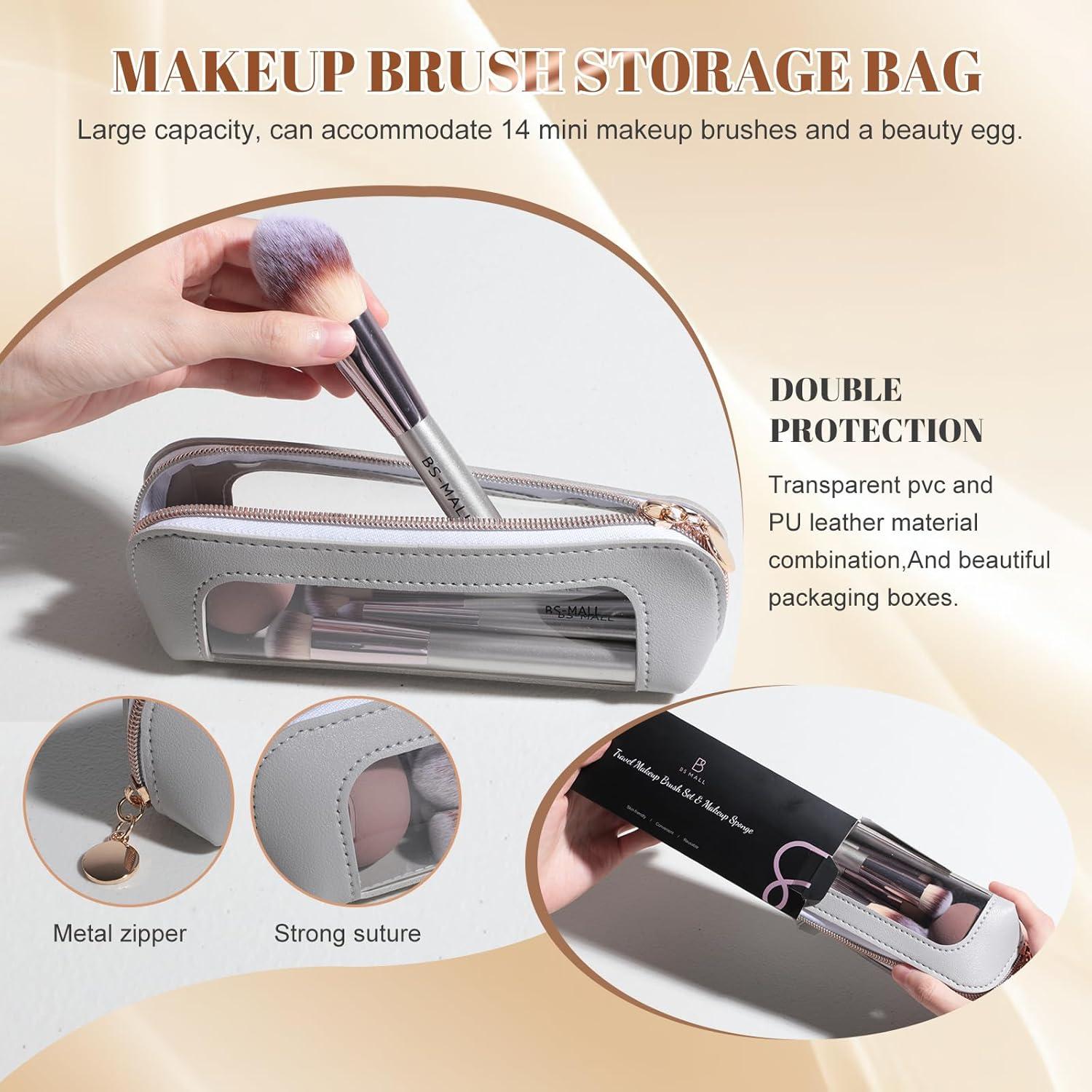 Conjunto de Brochas de Maquillaje BS-MALL 14 Pcs con Esponja