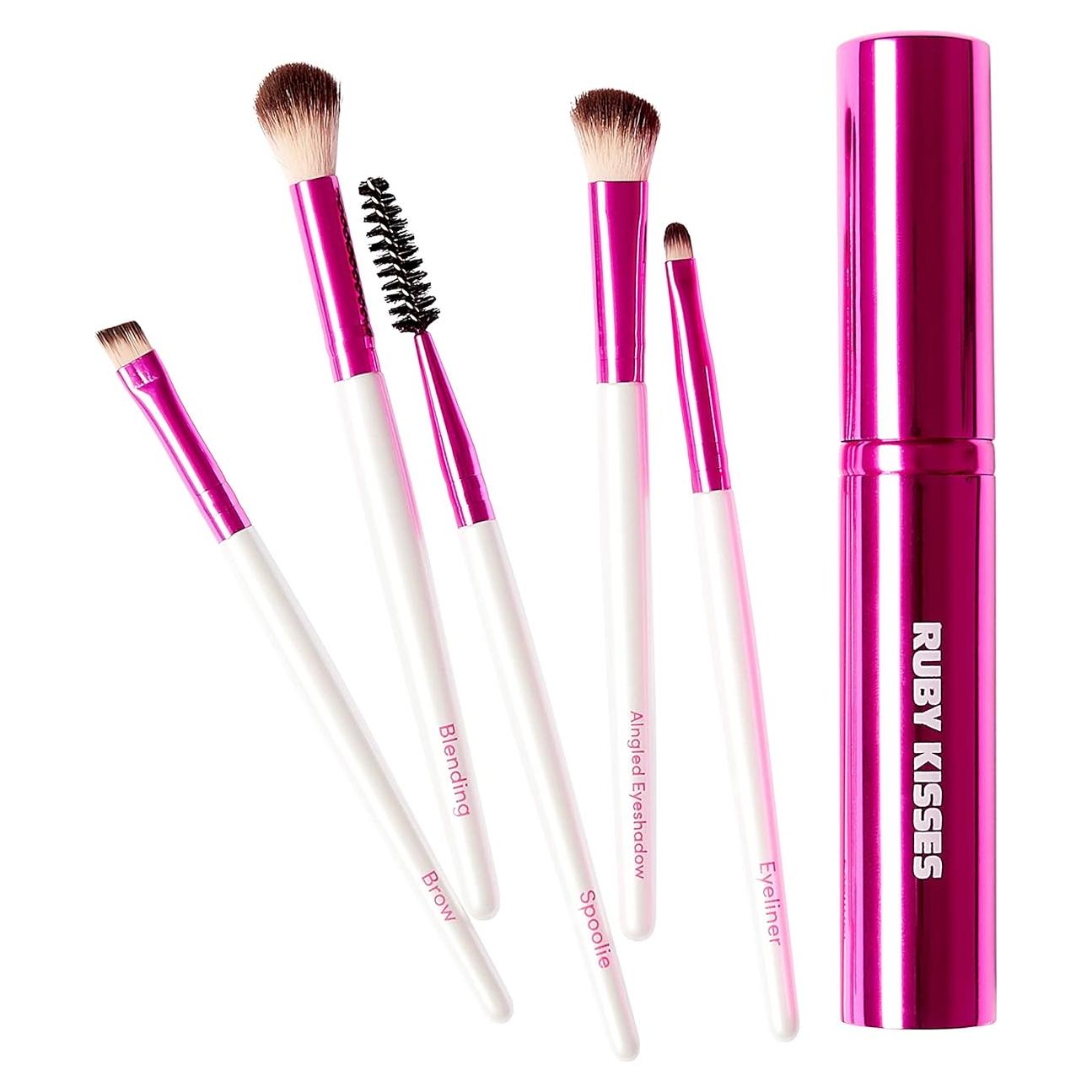 Juego de Brochas de Maquillaje Ruby Kisses 5 Piezas Viaje
