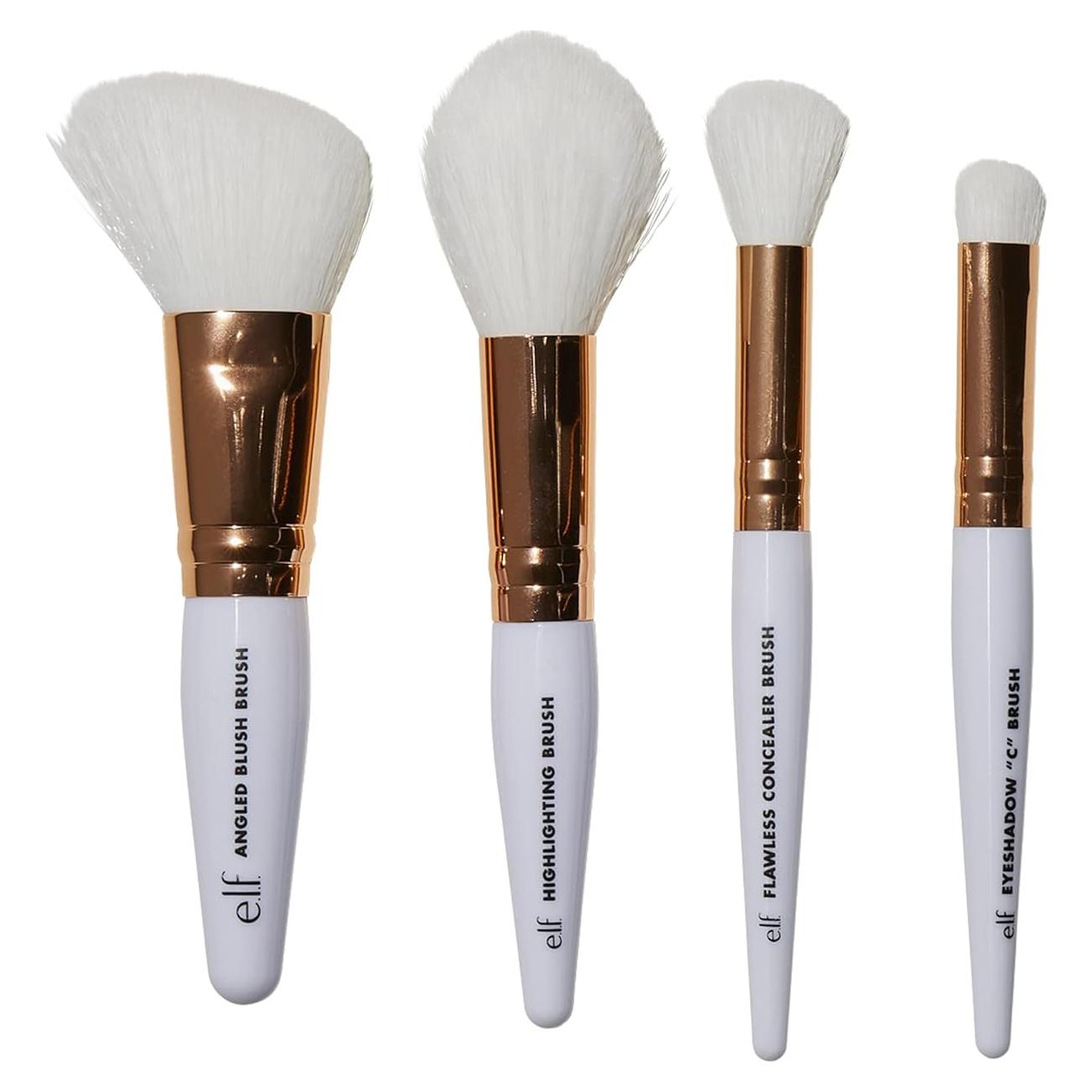 Kit de Brochas de Viaje e.l.f. Rosa Dorado 4 Piezas