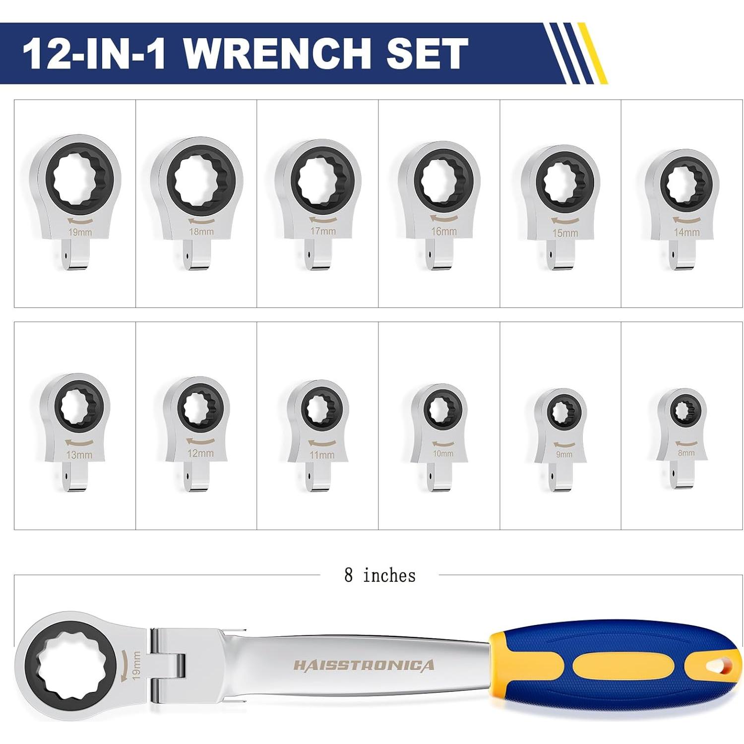 Llave Multiusos Haisstronica 12 en 1 8-19mm Flexible