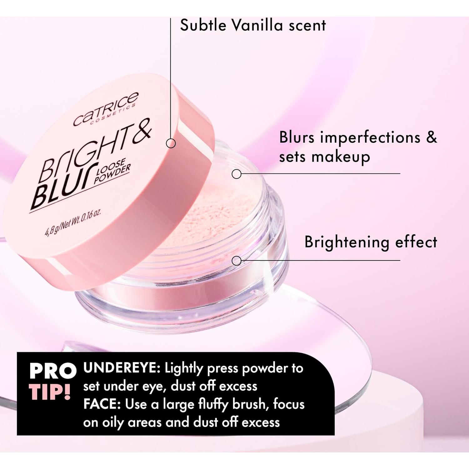 Polvo Suelto Catrice Bright & Blur 56g | Acabado Mate Rosa Suave