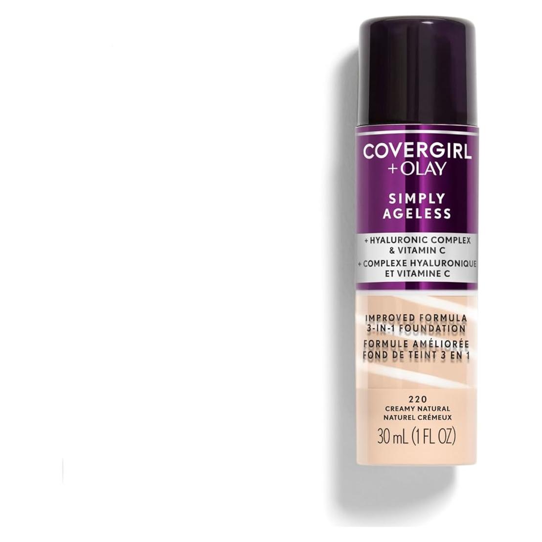 Base Líquida Anti-Envejecimiento CoverGirl Olay 220 Natural Cremoso