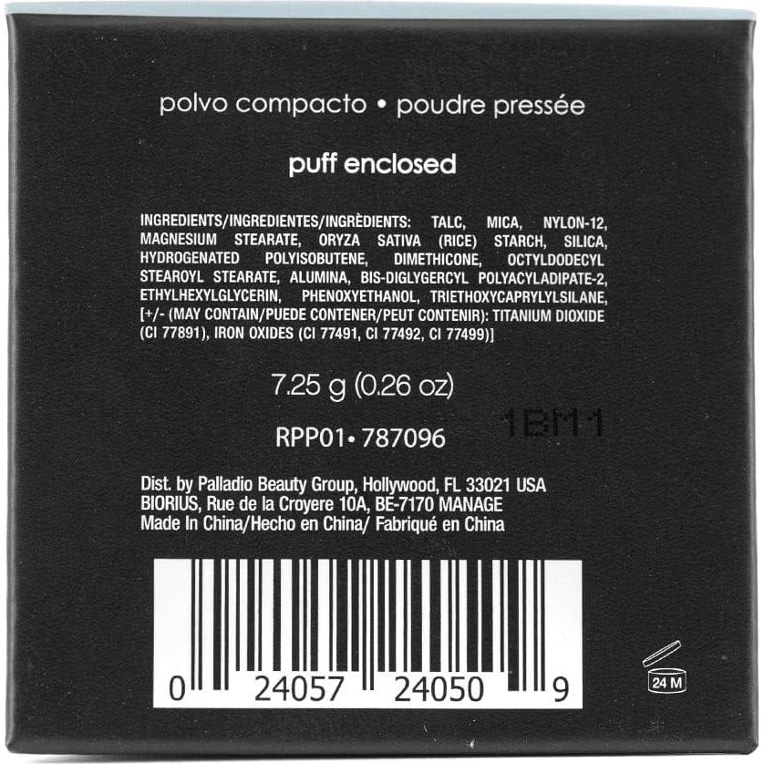 Polvo de Arroz Prensado Palladio 7.39g Fijador Maquillaje Translúcido