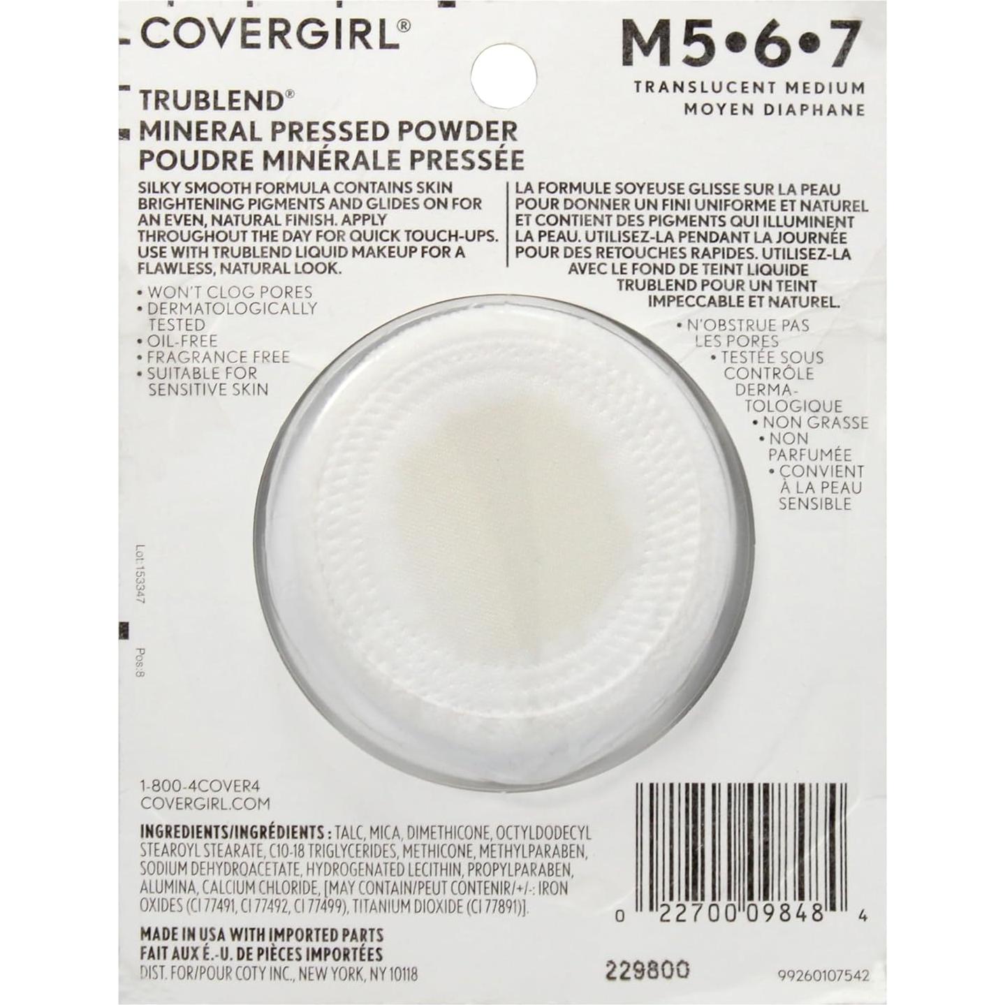 Polvo Compacto TruBlend Covergirl 004 Translúcido Medio 11g