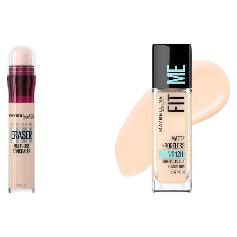 Maybelline Corrector de Ojeras Instant Age Rewind + Base Fit Me Mate
