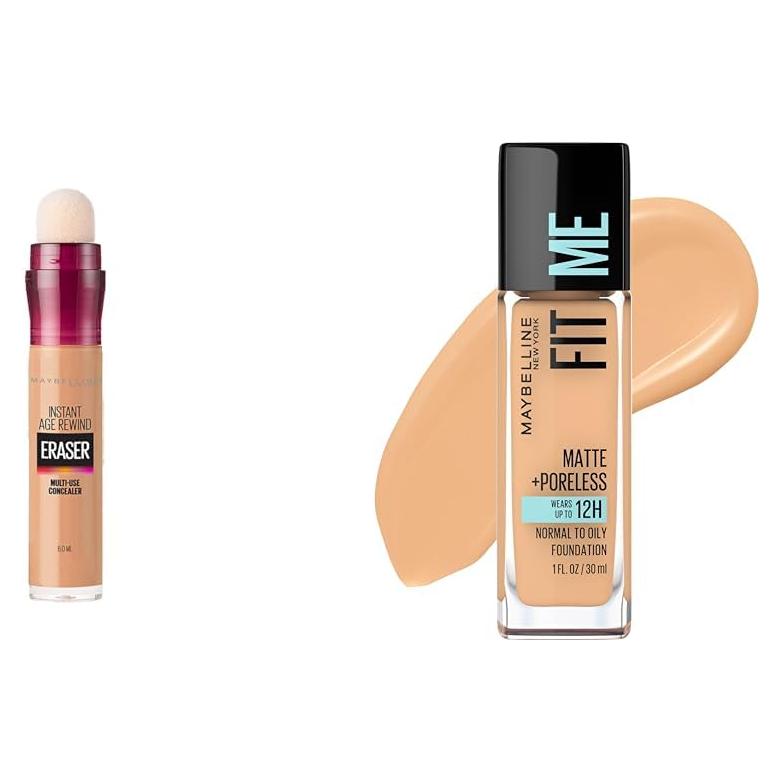 Maybelline Corrector Borrador de Ojeras + Base Fit Me Mate 30ml
