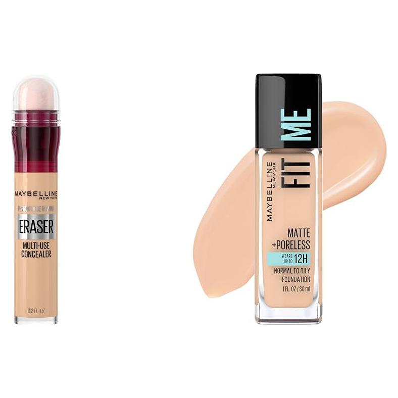 Maybelline Corrector de Ojeras Instant Age Rewind + Base Fit Me