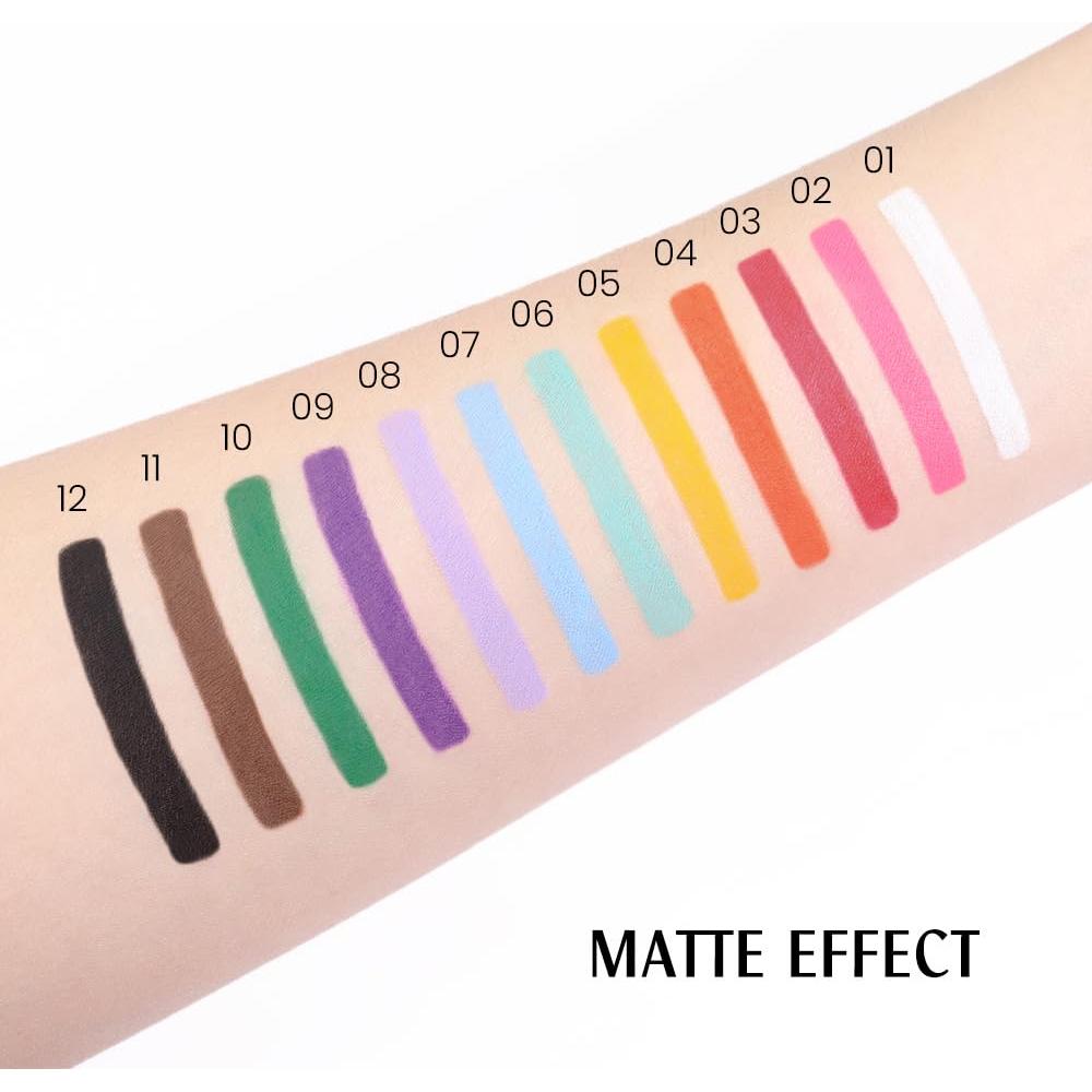 Conjunto de Lápices Delineador de Ojos Mate 12 Colores Evpct