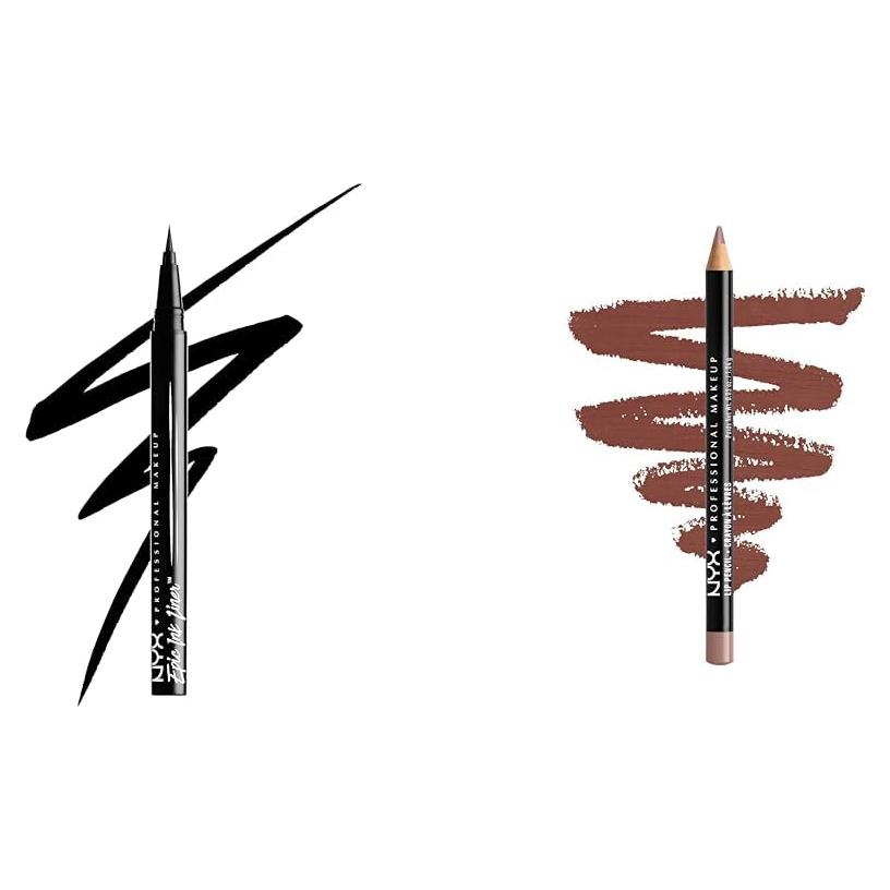 Delineador Líquido Impermeable NYX Epic Ink + Lápiz Labial Caoba