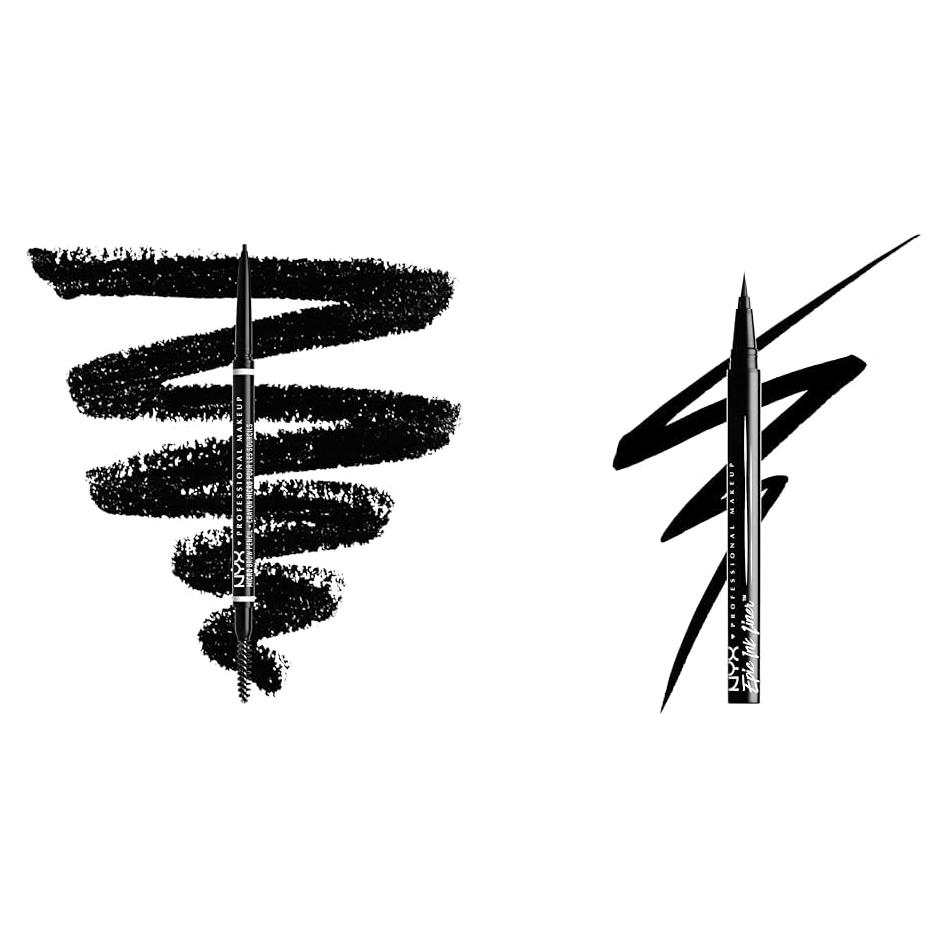 Lápiz de Cejas Micro NYX + Delineador Epic Ink Negro