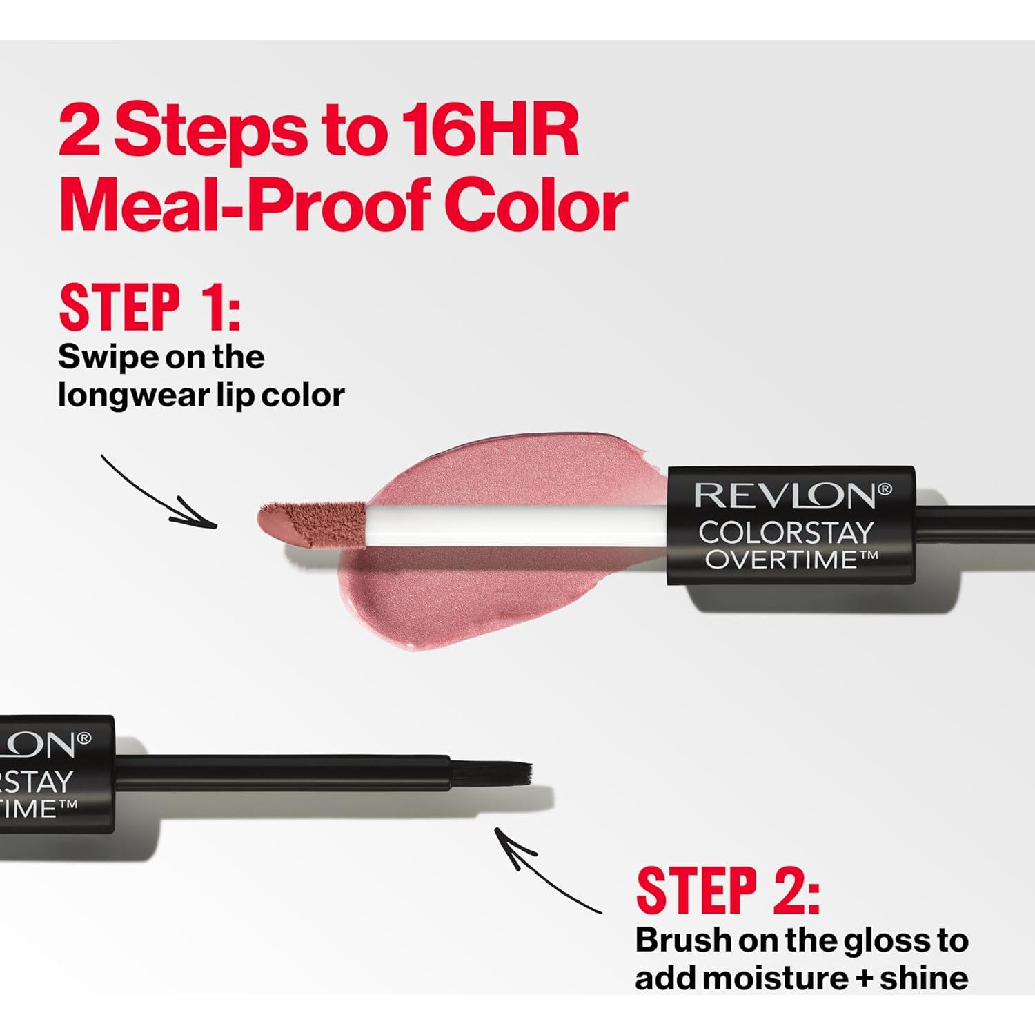 Pintalabios Líquido Revlon ColorStay Overtime 350 Máximo Desnudo 2.07ml