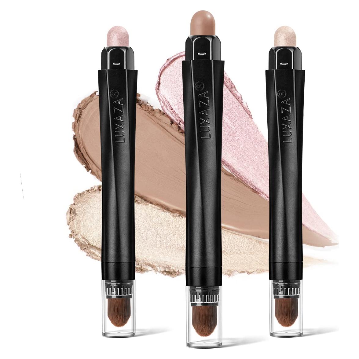 Barra de Sombra de Ojos Crema LUXAZA 3PCS Mate y Brillante