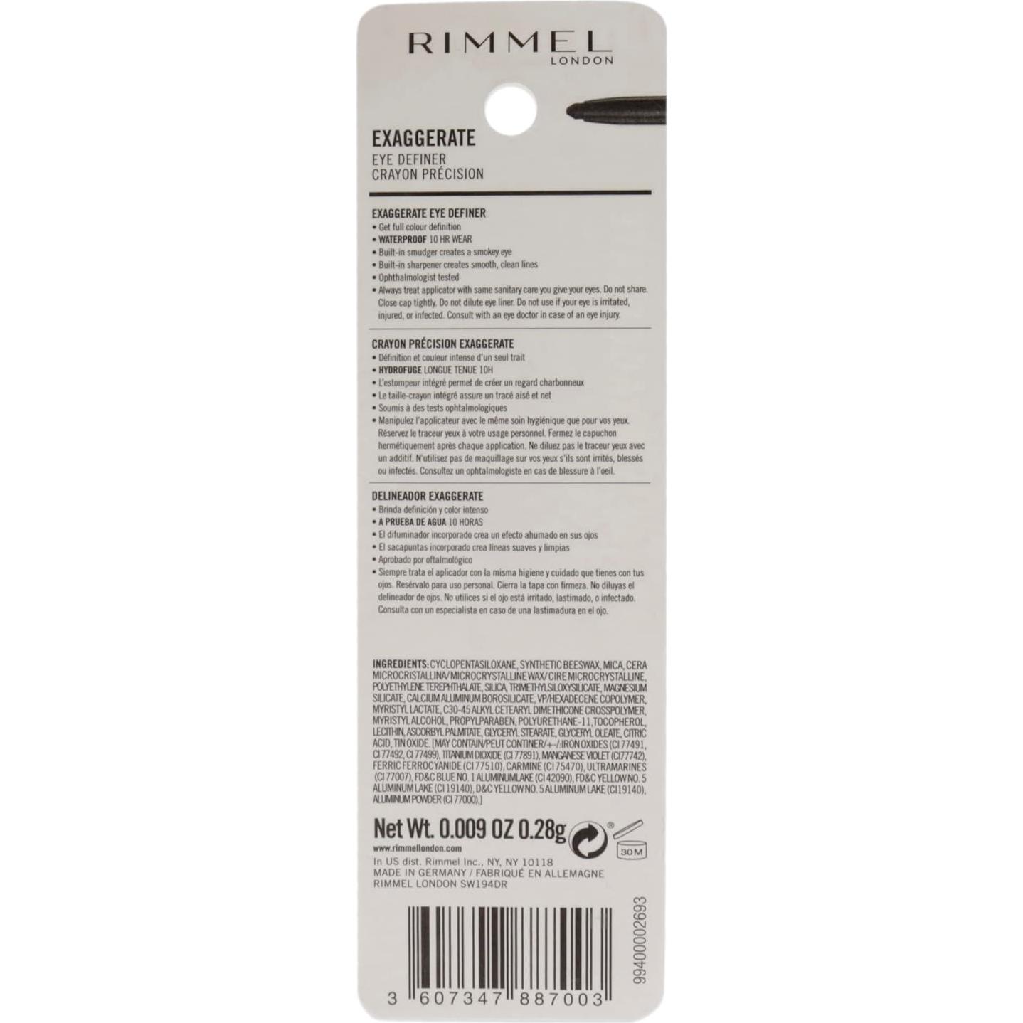 Lápiz de Ojos Rimmel London Exaggerate Marrón Rico 0.57g