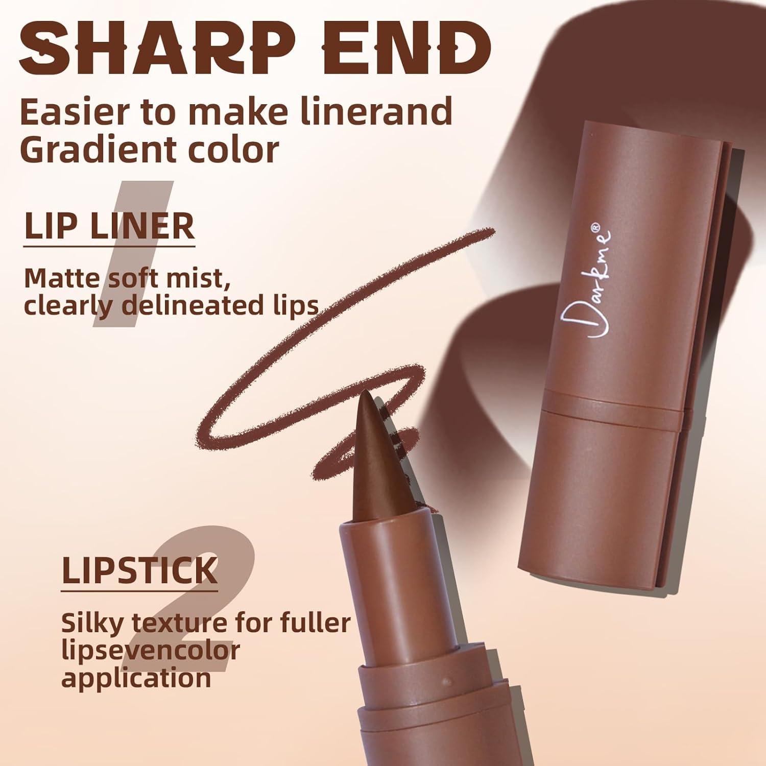 Juego de Lápiz Labial y Brillo de Labios HOSAILY Marrón Oscuro