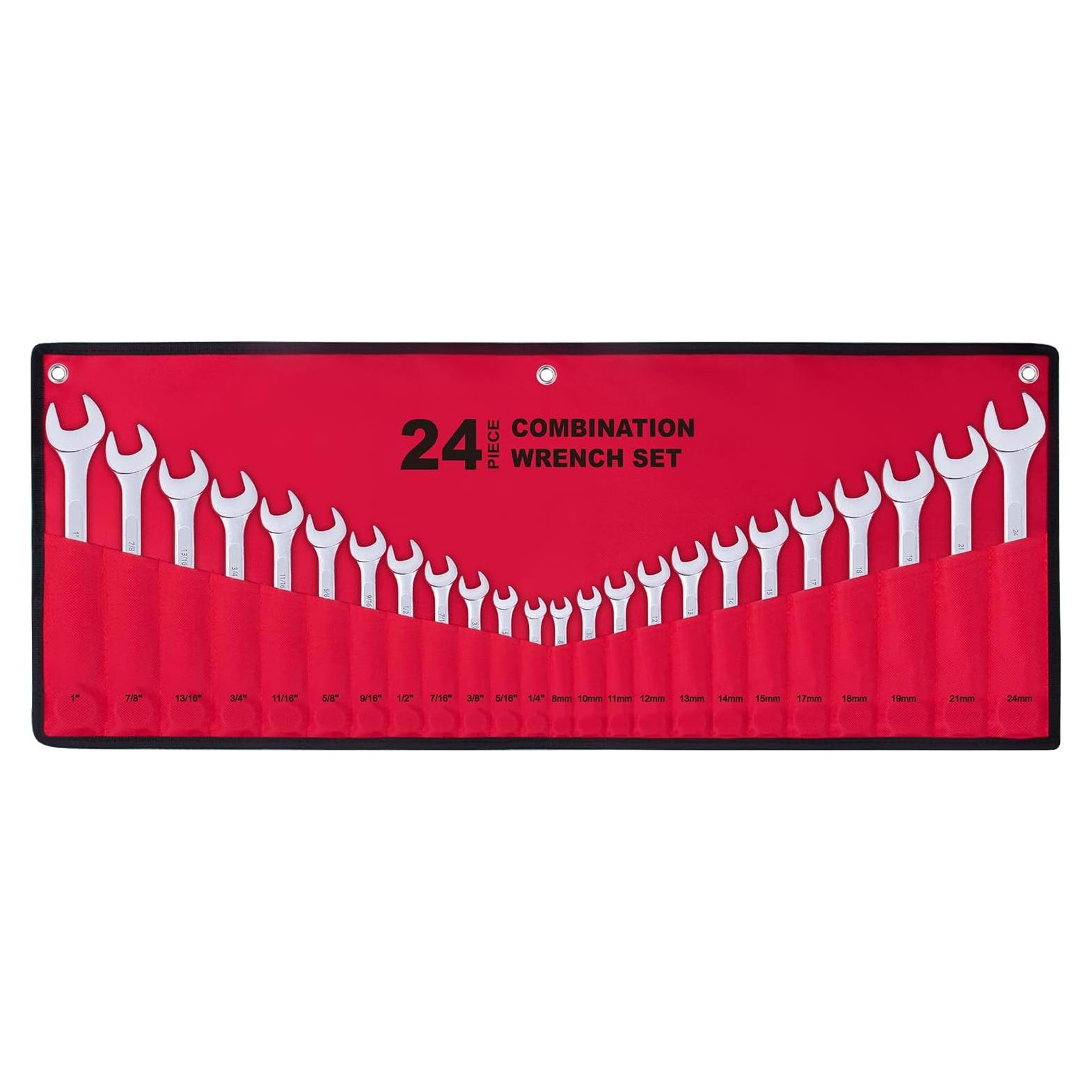 Juego de Llaves Combinadas EFFICERE 24 Piezas Métricas y SAE