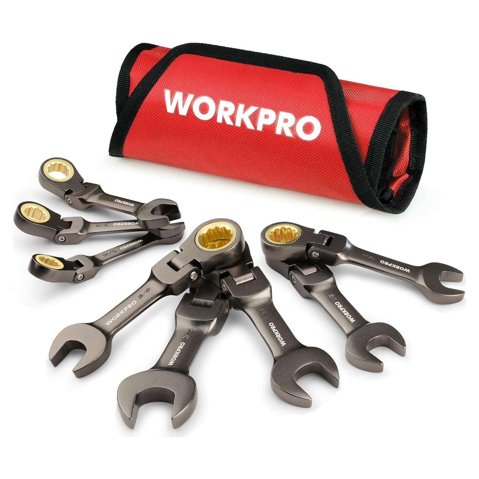 Juego de Llaves Combinadas WORKPRO 8 Piezas CRV Niqueladas