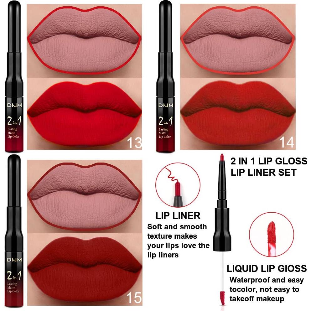 Set de Labiales Mate Larga Duración evpct 3 Piezas Rojo