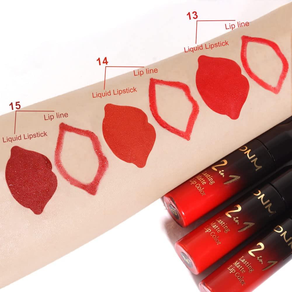 Set de Labiales Mate Larga Duración evpct 3 Piezas Rojo