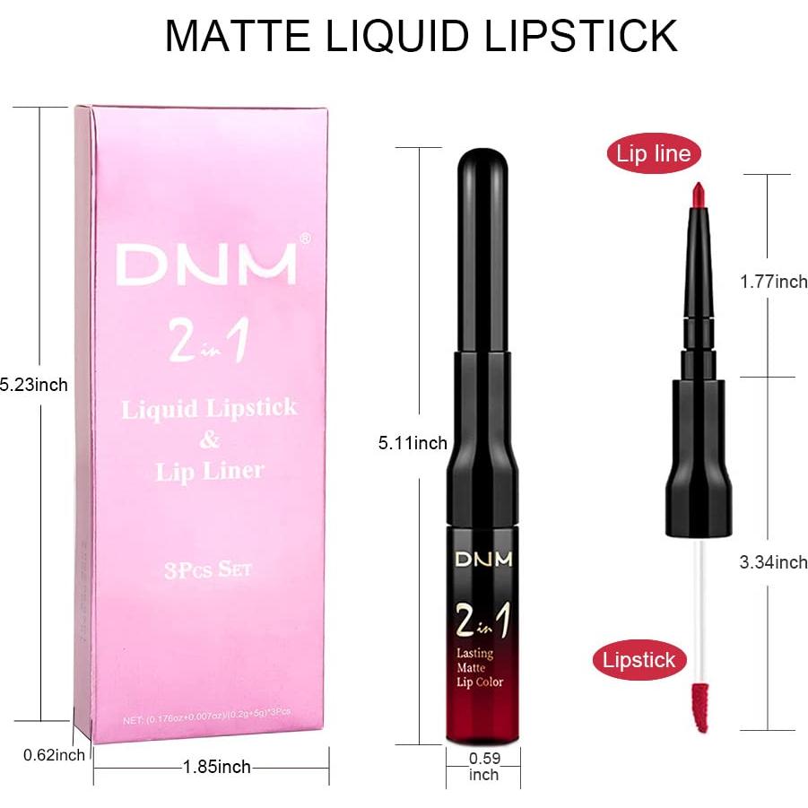 Set de Labiales Mate Larga Duración evpct 3 Piezas Rojo