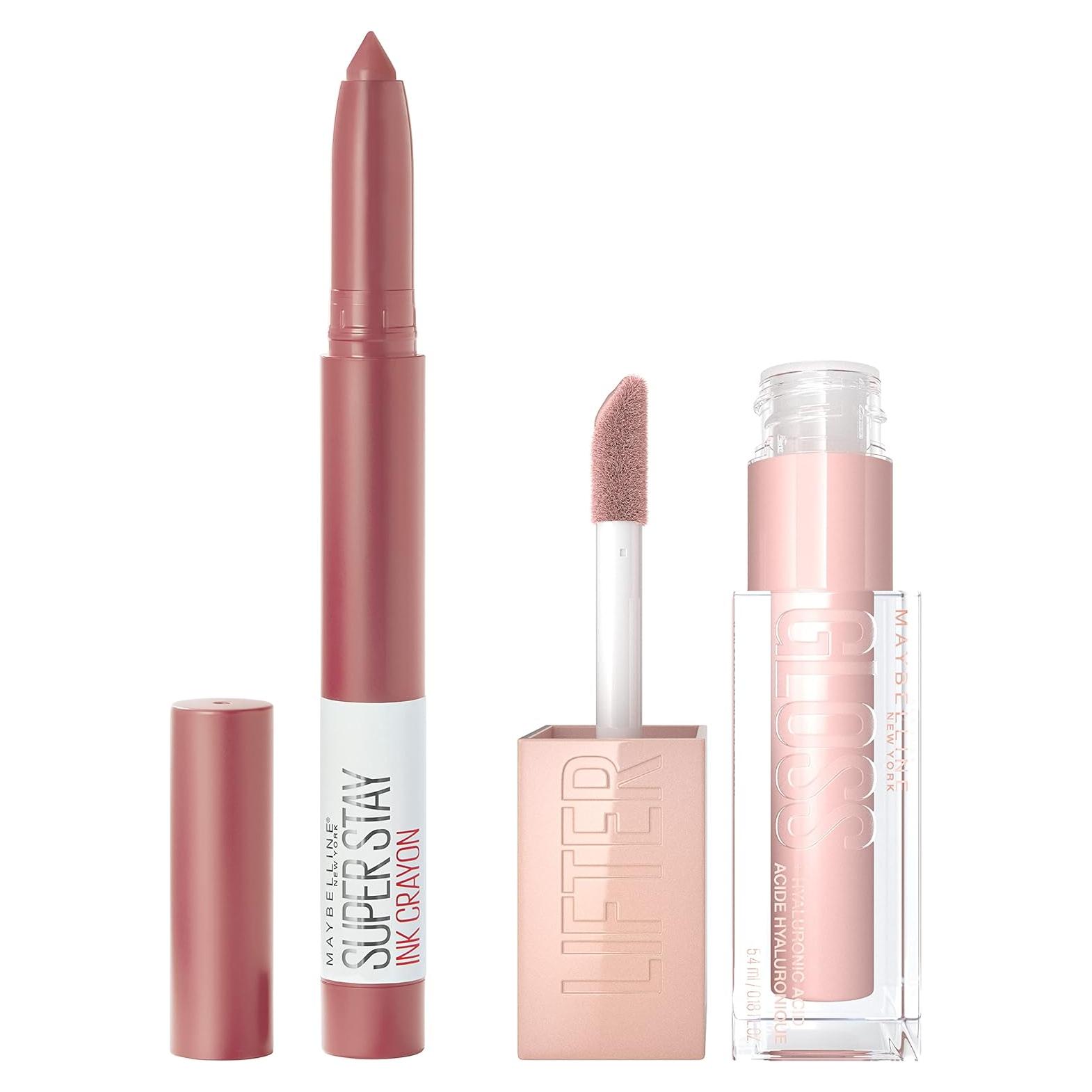 Set Labial Mate y Brillo Maybelline - Lidera El Camino + Hielo