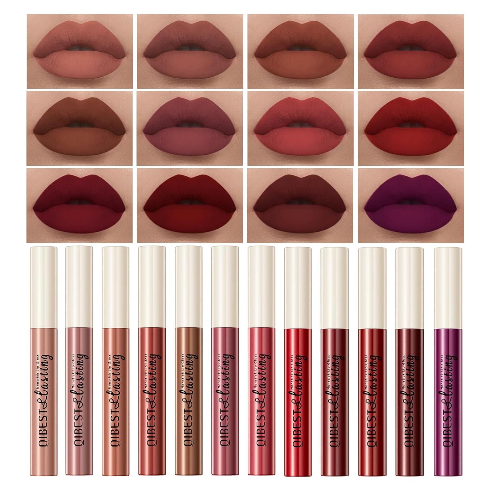 Set de 12 Labiales Mate BestLand - Nudes y Rojos Intensos