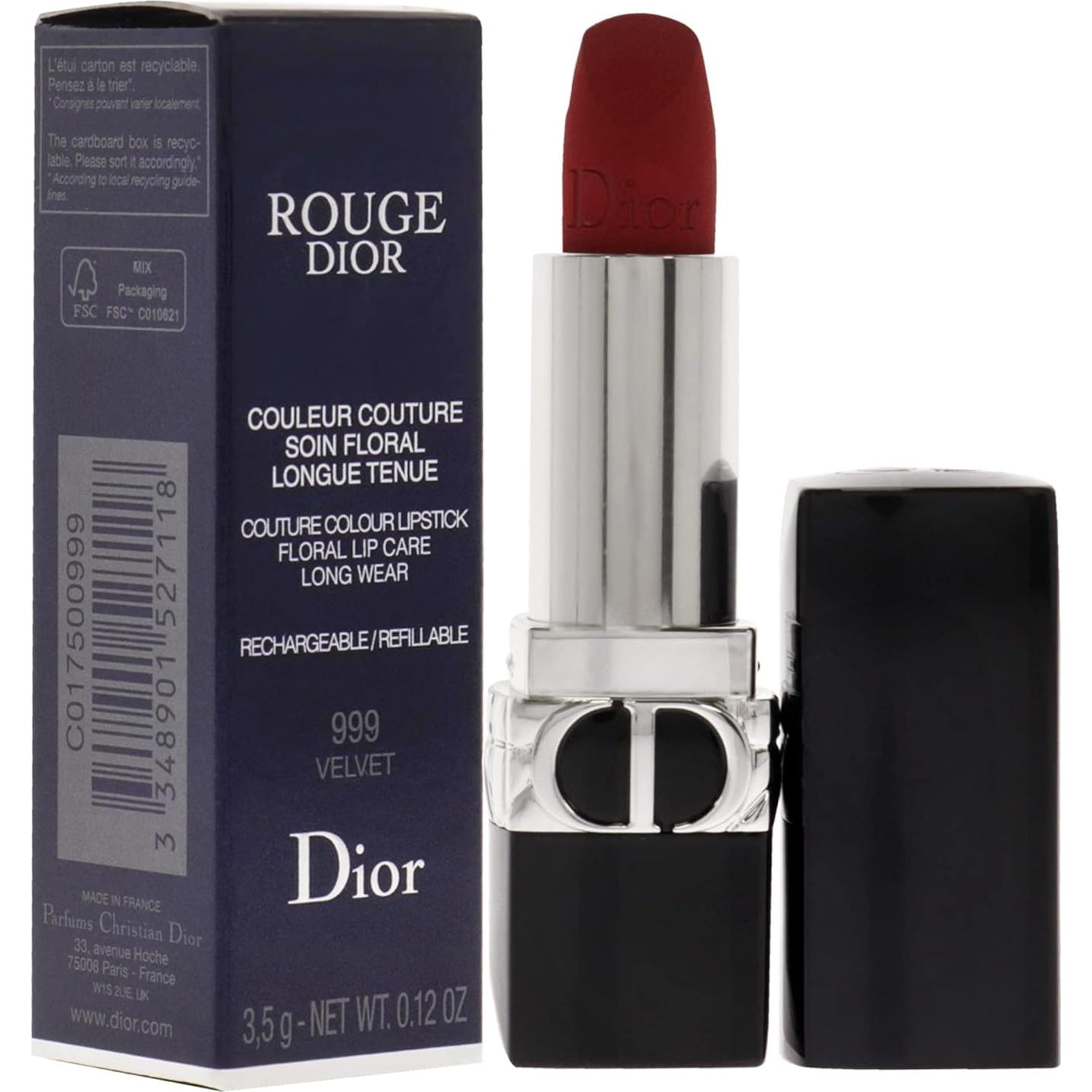 Labial Rouge Dior Christian Dior 999 Terciopelo 3.4 g