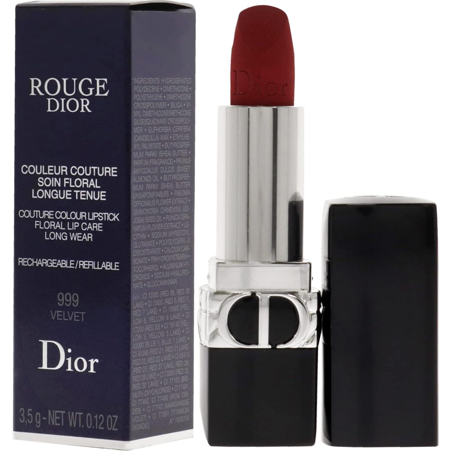 Labial Rouge Dior Christian Dior 999 Terciopelo 3.4 g