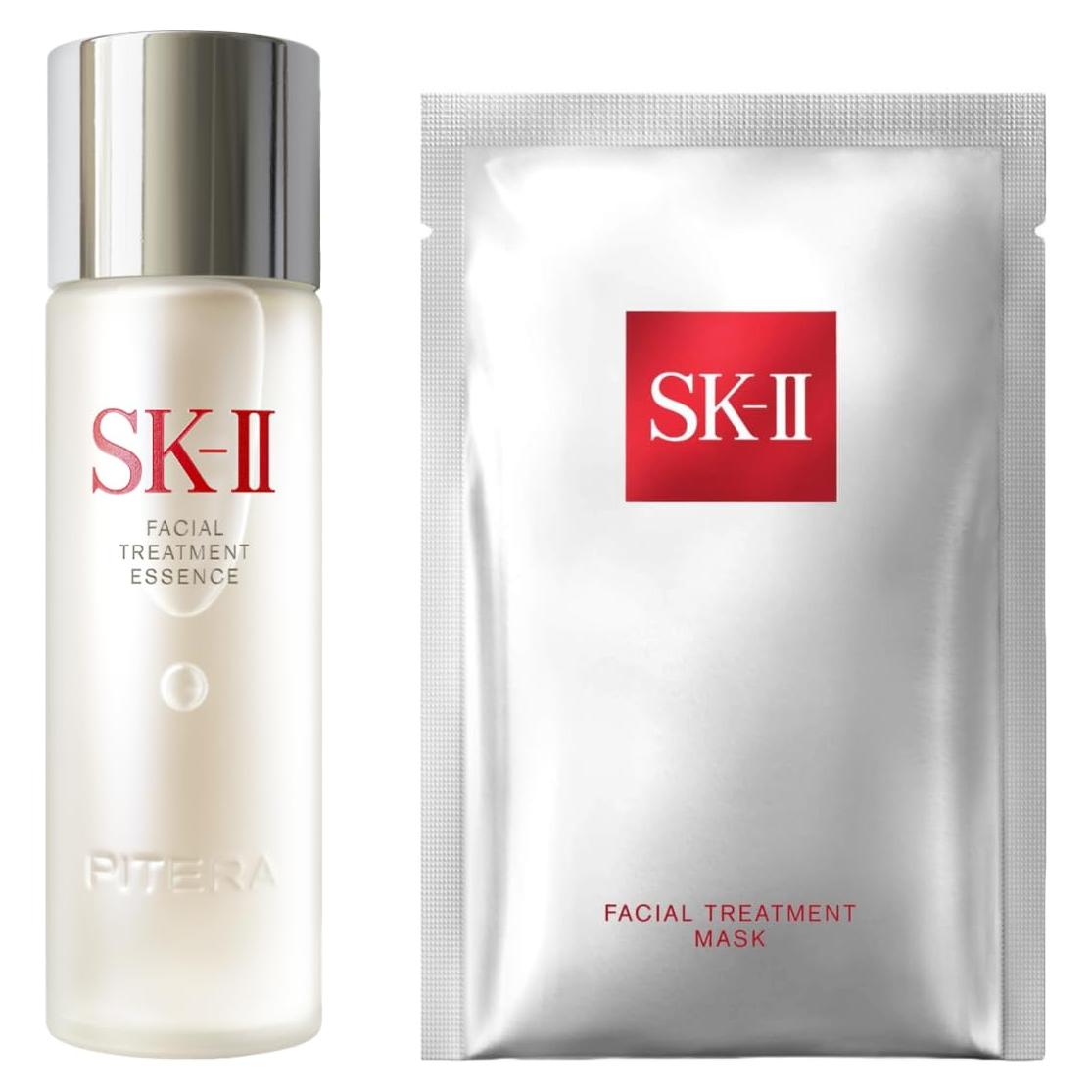 SK-II Esencia Facial Antienvejecimiento 74.9 ml + 6 Mascarillas Iluminadoras