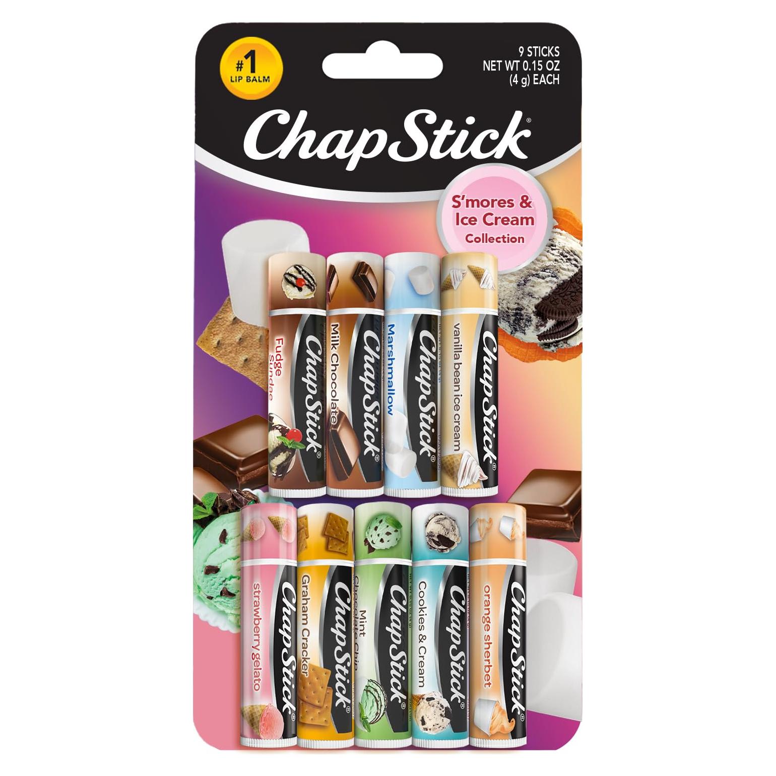 Bálsamo Labial ChapStick 9-Pack Helados y S'mores 99.9g