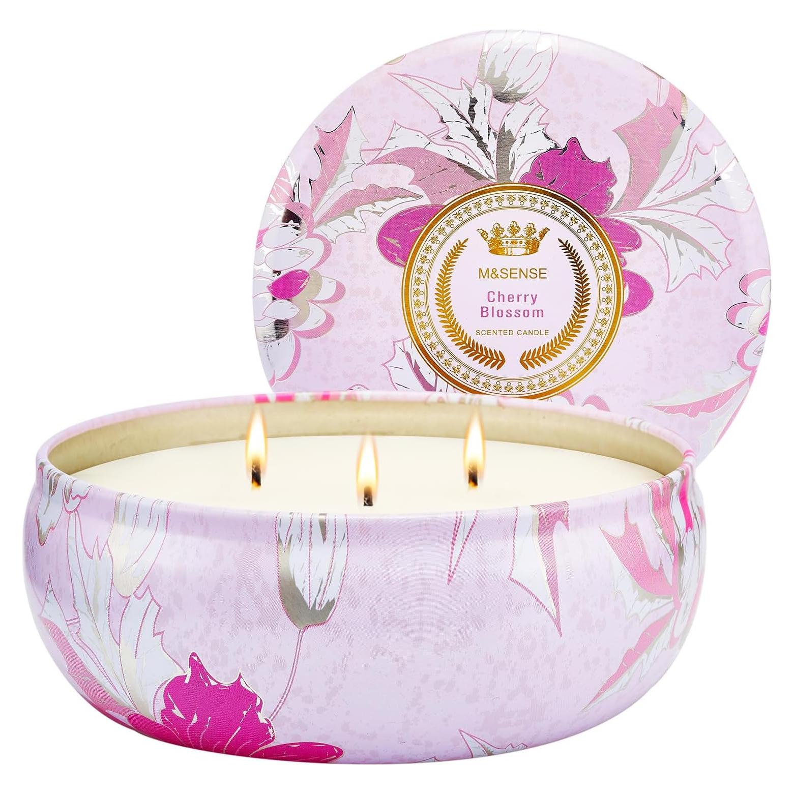 Vela Aromática M&SENSE Flor de Cerezo 340g 3 Mechas