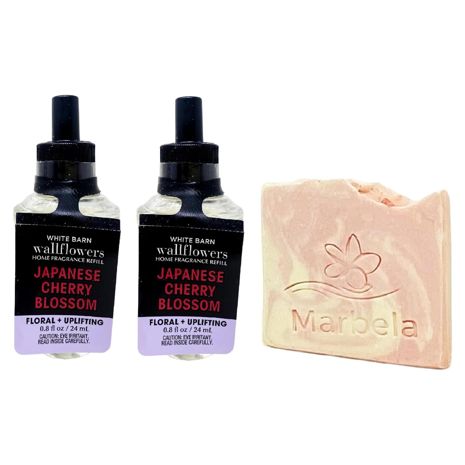 Recarga Fragancia Flor de Cerezo Japonés 2x24ml + Jabón Marbela