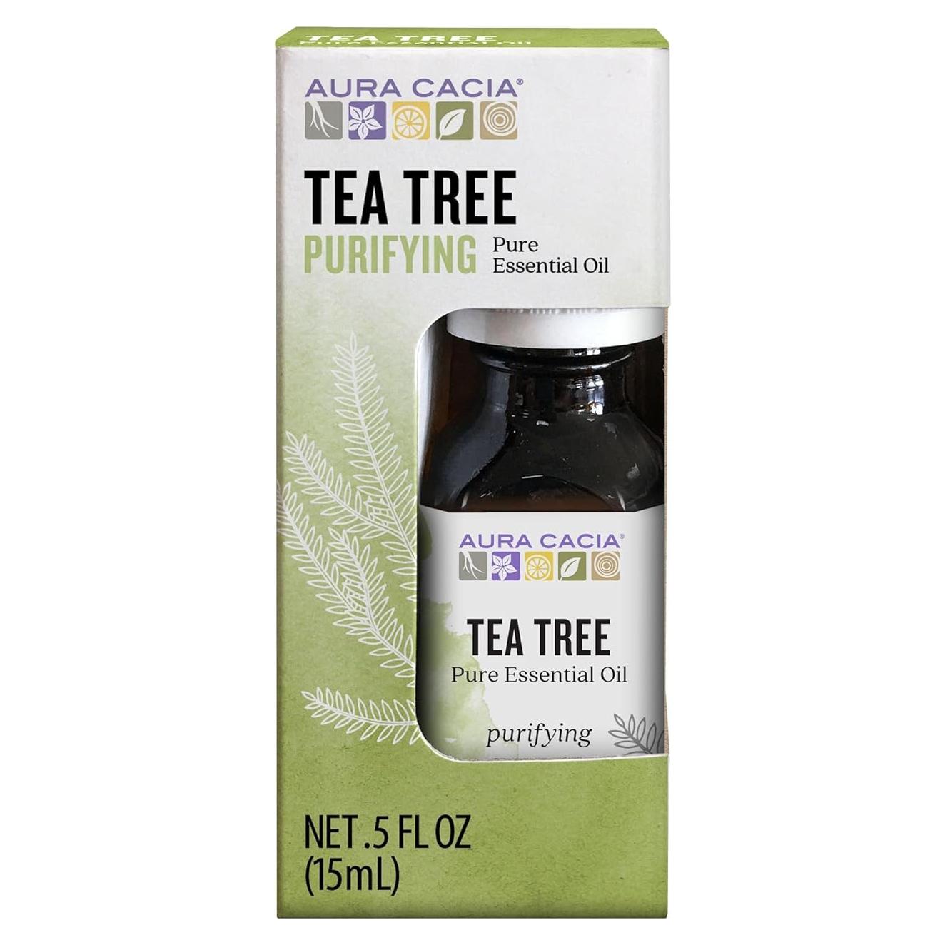 Aura Cacia Aceite Esencial de Árbol de Té 15 ml Puro Grado Terapéutico