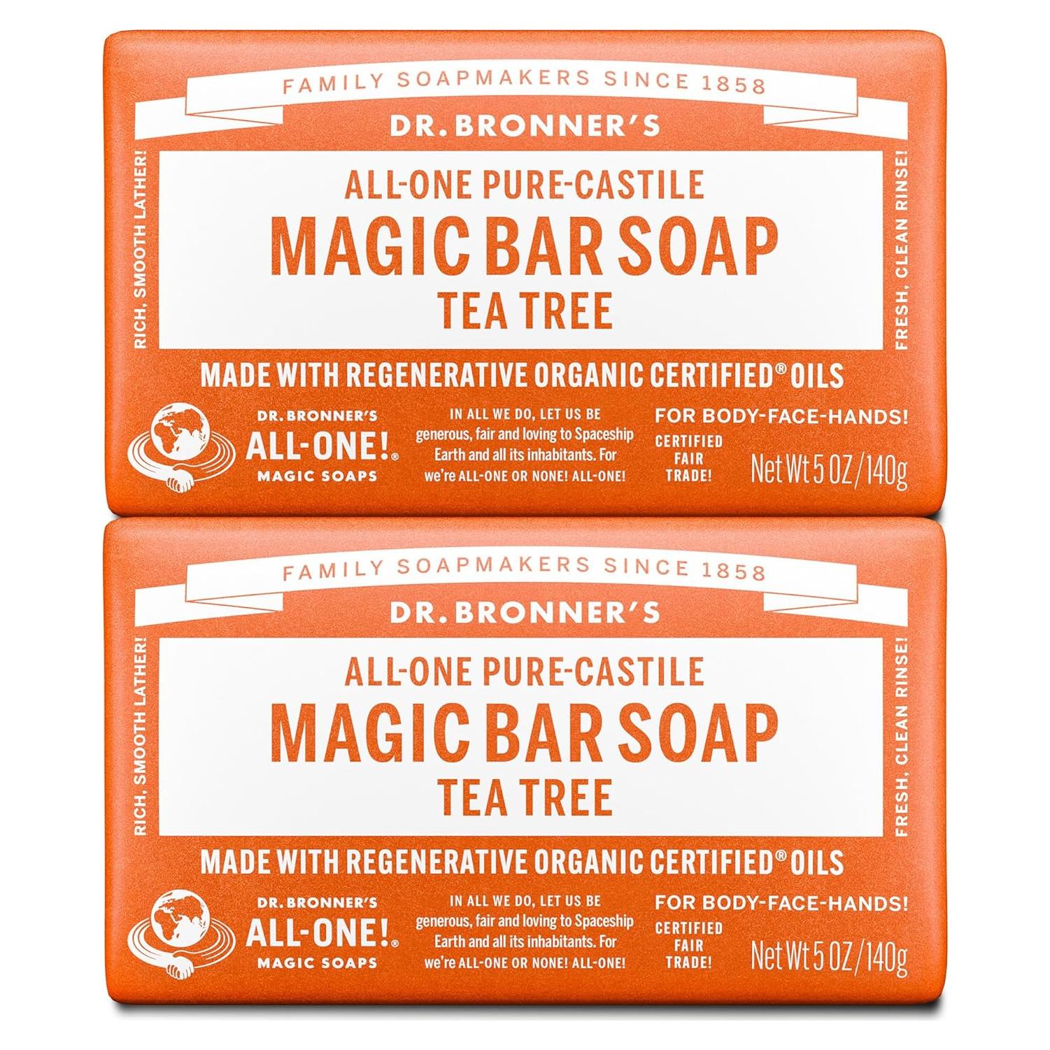Jabón de Barra Mágico Pure-Castile Dr. Bronner - 2 Unidades 141.75g